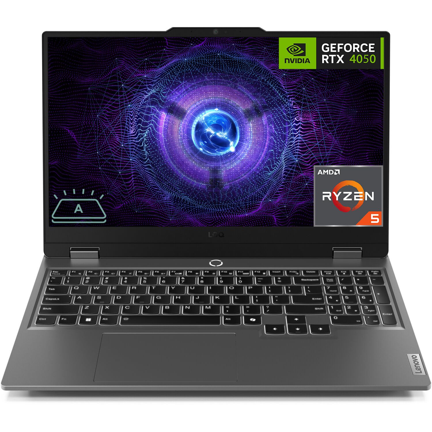 Lenovo LOQ Gaming Laptop, 15.6" FHD 144Hz Display, AMD Ryzen 5 7235HS Processor, GeForce RTX 4050, 32GB DDR5, 1TB SSD, Wi-Fi 6, Ethernet, USB-C, HDMI, Backlit Keyboard, Windows 11 Home