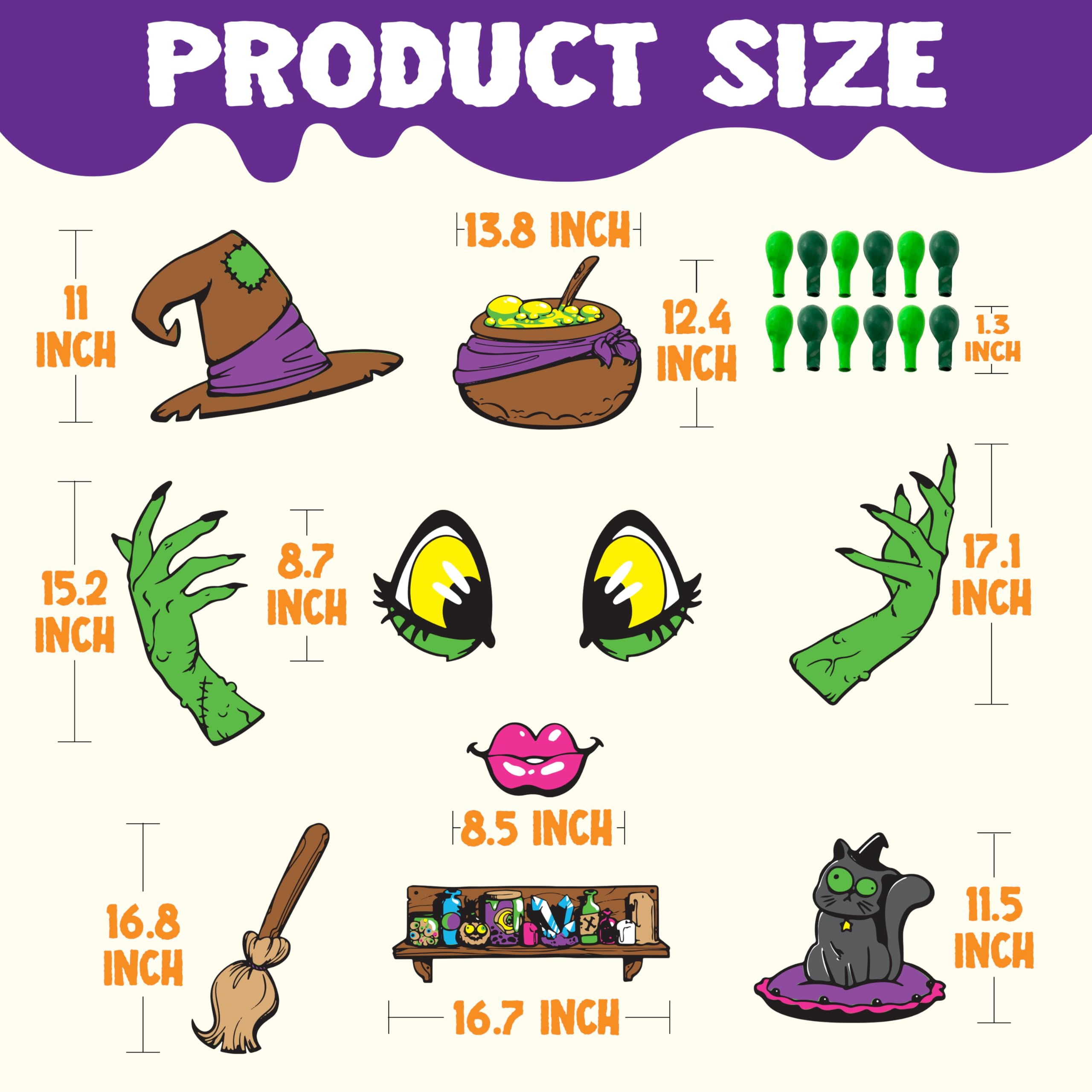 JOYIN Halloween Witch Trunk or Treat Car Decorations Kit for SUV, Witch hat Balloons Cauldron Witch Broom Black Cat Car Stickers Vehicle Van Garage Door Entryway Archway Halloween Decorations Outside