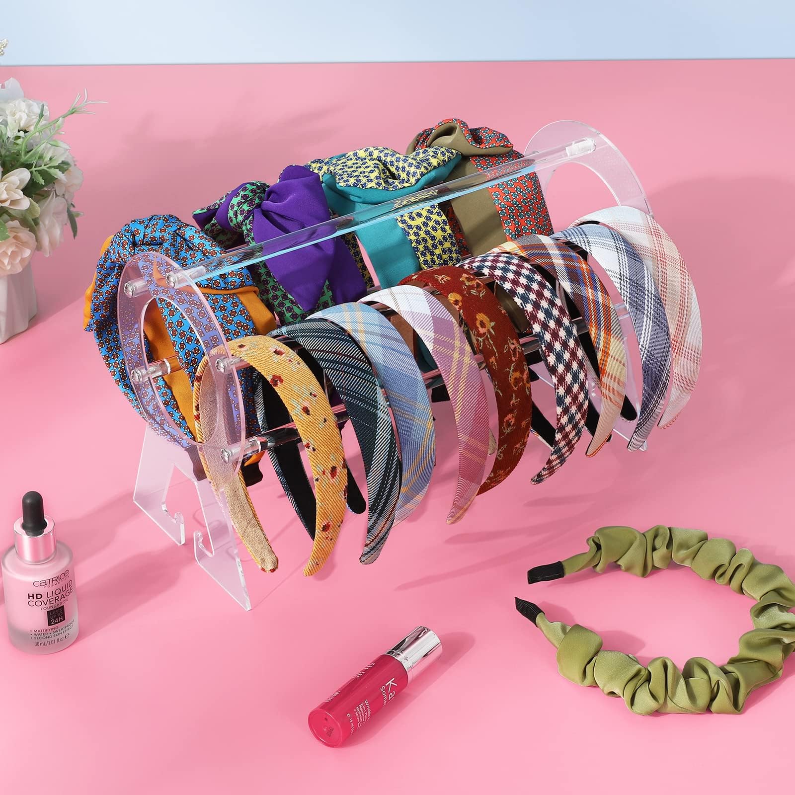 Suneerplay Headband Holder - Clear Acrylic Organizer and Display Stand for Women and Girls