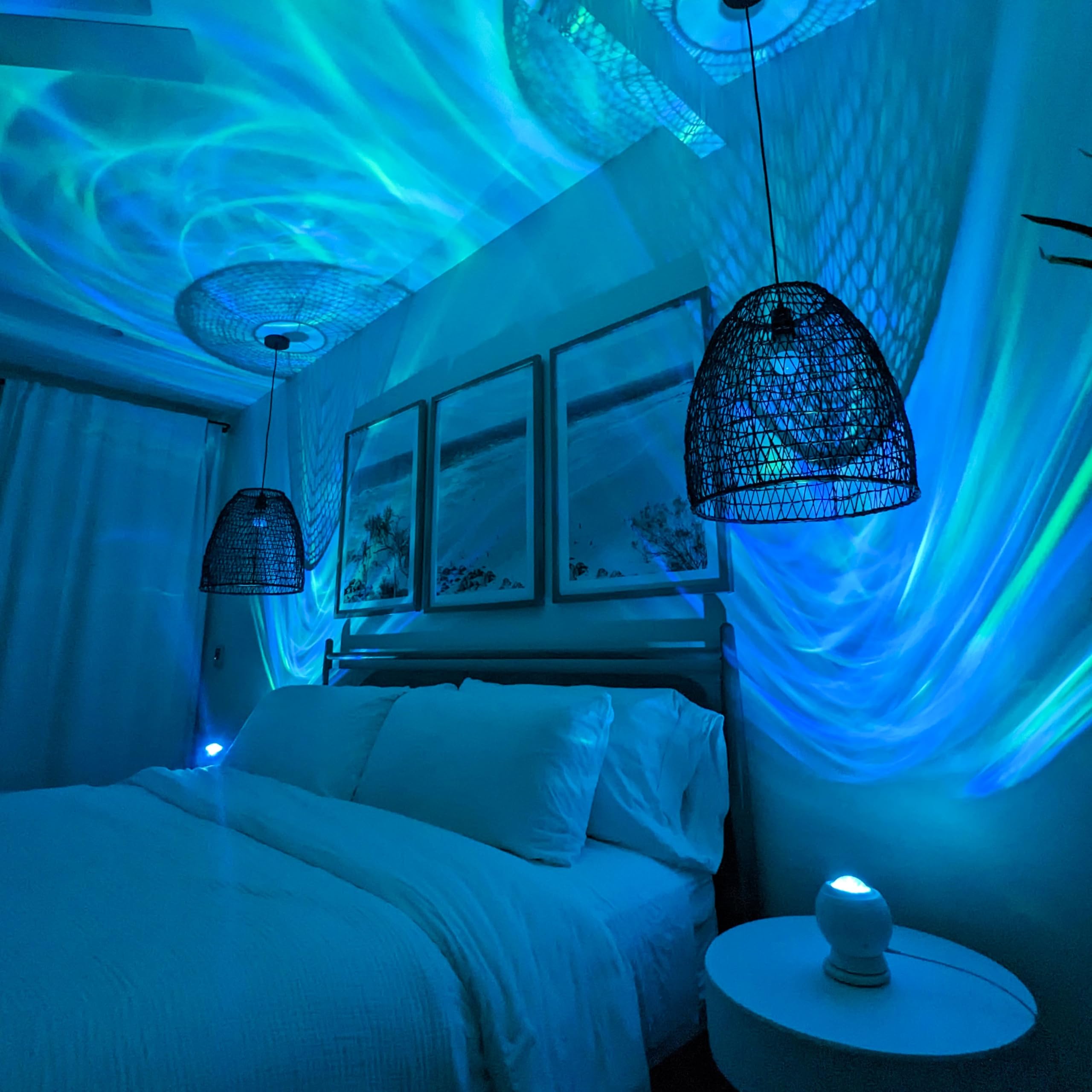 BlissLights Velarus - LED Aurora Projector, Northern Lights, WiFi App, for Bedroom Relaxation, Meditation, Home Theater, and Night Light Gift