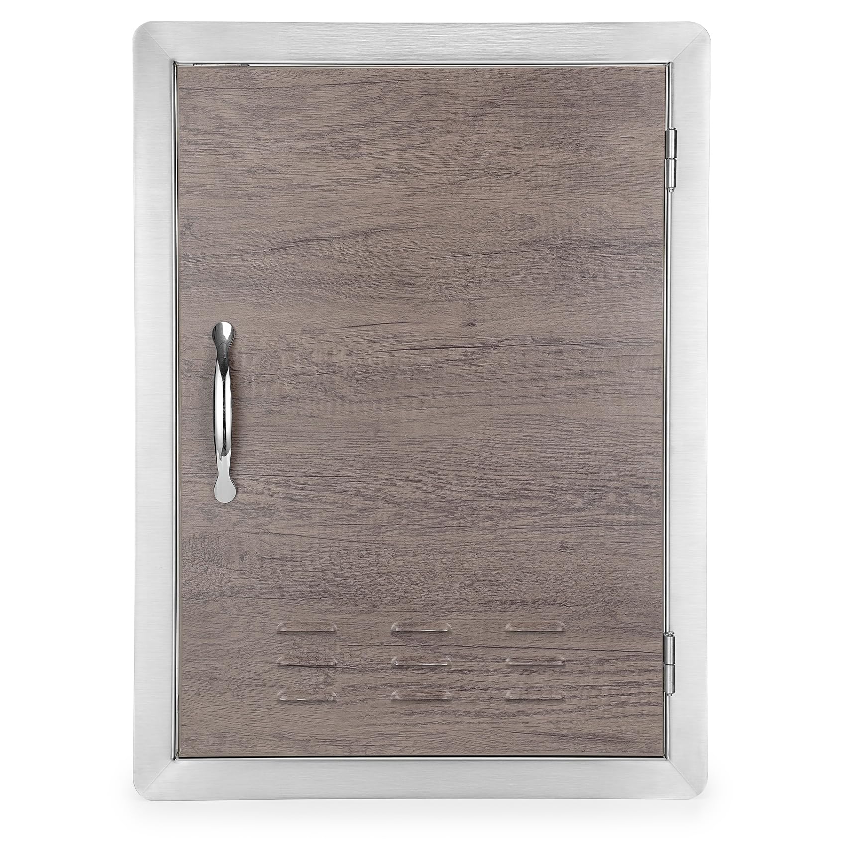 Stanbroil BBQ Access Door 20W x 27H Inch, Wood Grain Outdoor Kitchen Doors Wall Construction Single Vertical Door for Outside Kitchen, BBQ Island, Grill Station