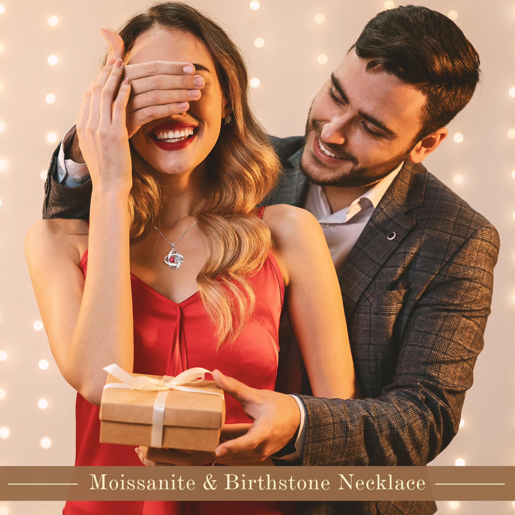 MOOSEA Birthstone Moissanite Necklace Gifts for Women - Anniversary Birthday Gifts for Wife, June Birthstone Necklace for Wife Mom, Alexandrite Necklace Christmas Gifts for Women Her