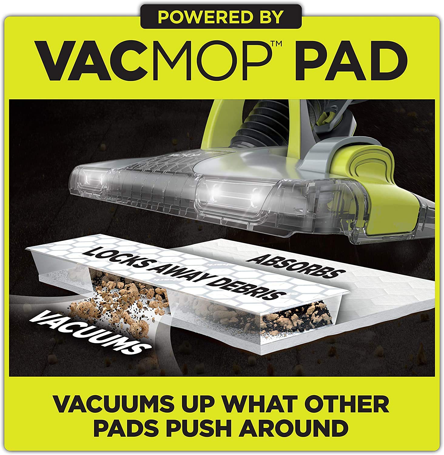 Shark VACMOP Disposable Hard Floor Vacuum and Mop Pad Refills, Absorbent & Durable Mop Pad Refills, Easy-to-Use for Floors (60 ct.)