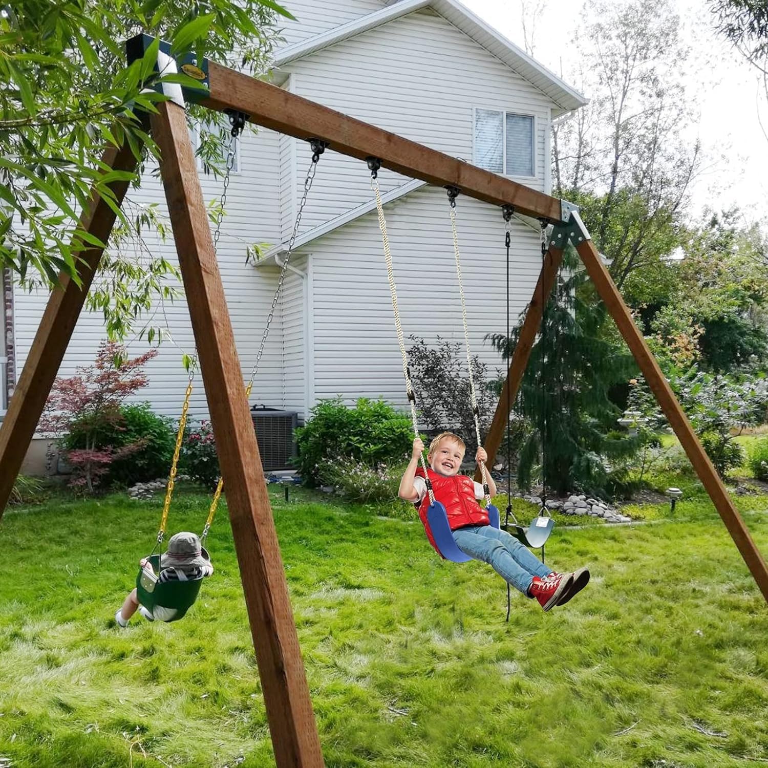 BETOOLL Heavy Duty Swing Hangers Swing Set Hardware Playground Porch Yoga Seat Trapeze Wooden Sets Indoor Outdoor Set of 8