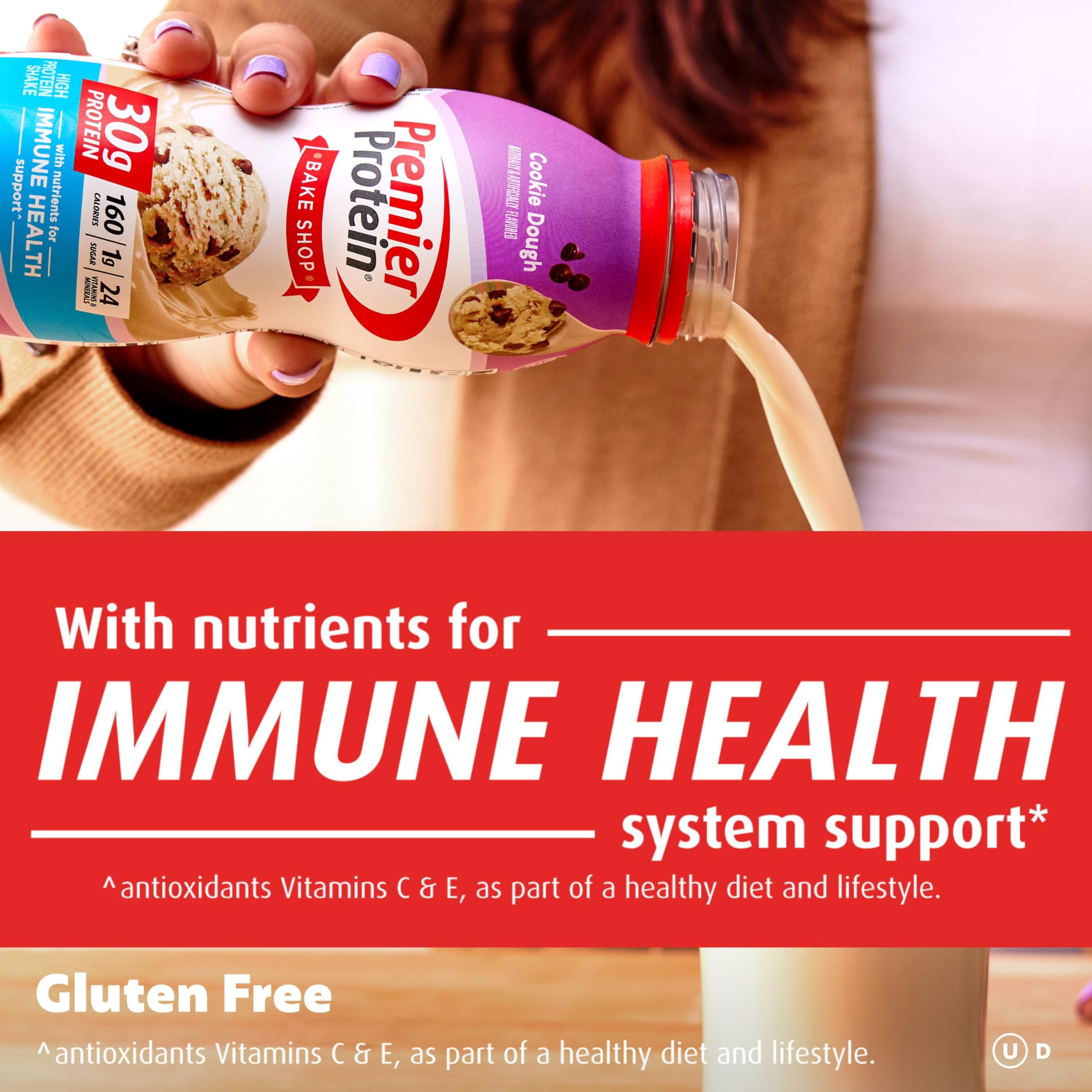 Premier Protein Shake, Cookie Dough, 11.5 Fl Oz (12 Pack), 30g Protein, 1g Sugar, 3g Carbs