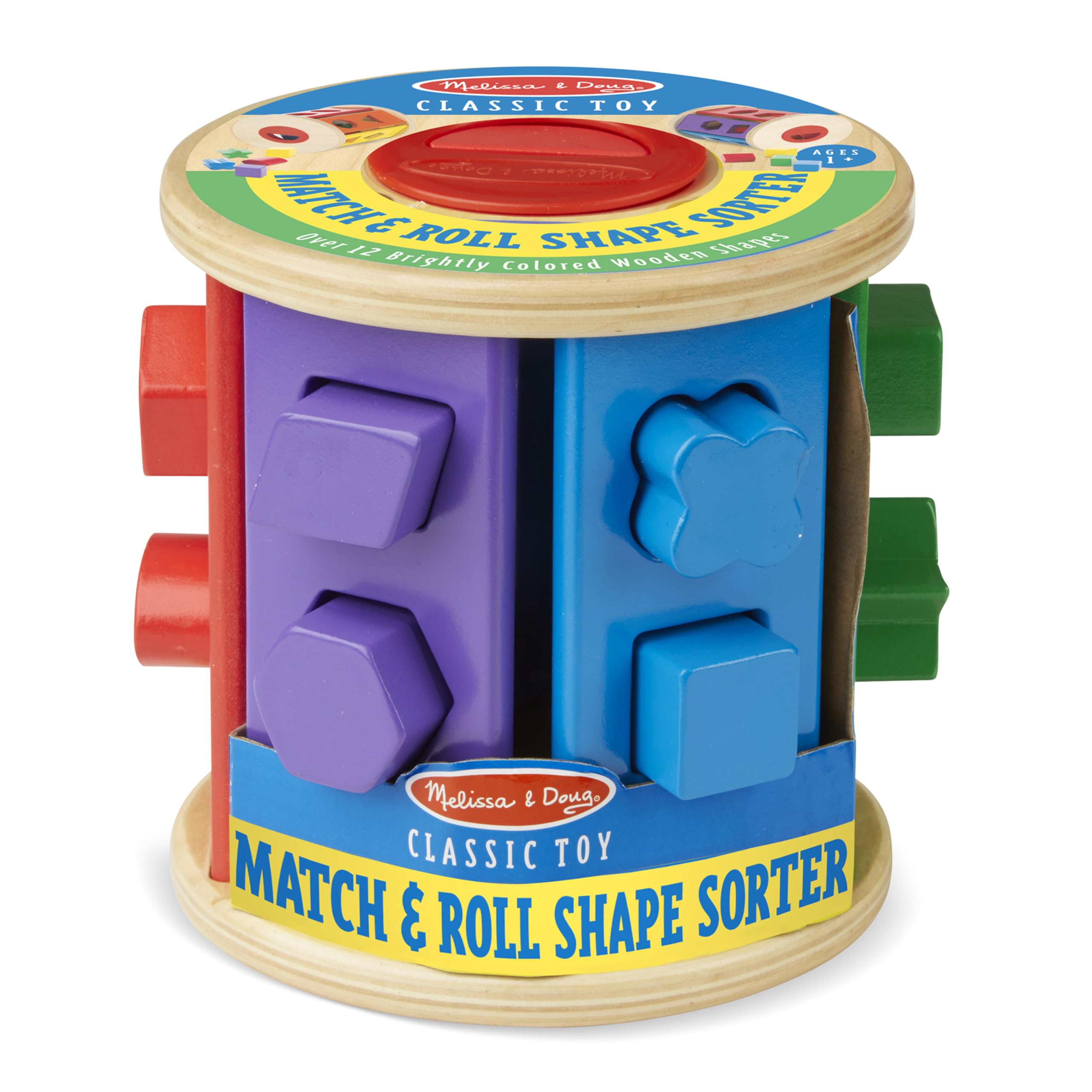 Melissa & Doug Match and Roll Shape Sorter - Classic Wooden Toy, 12+ months, 1 piece