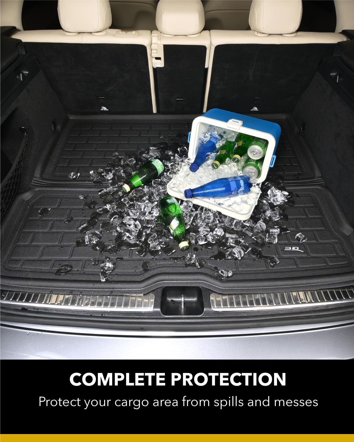 3D MAXpider Custom Fit Kagu Cross Fold Cargo Liner (Black) Compatible with Hyundai Palisade 2020-2025- Behind 2nd Row Cargo Liner