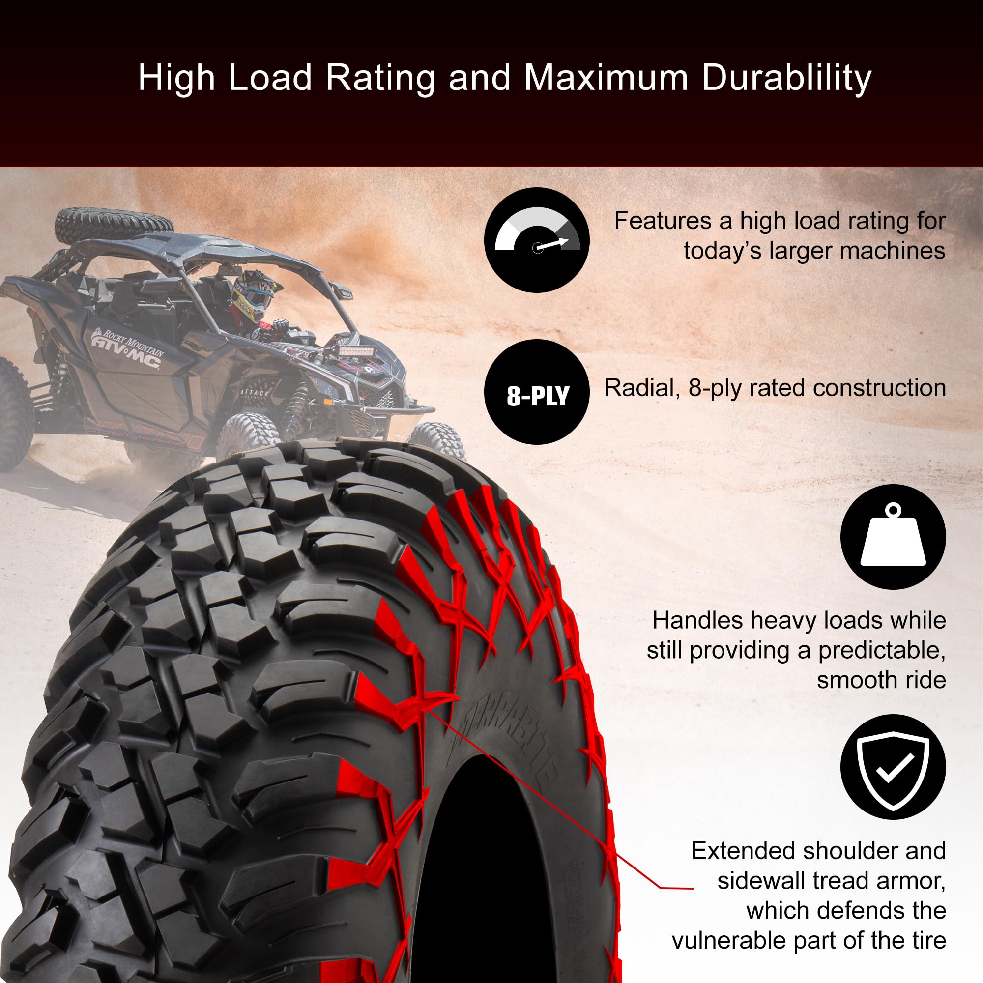 Tusk Terrabite Heavy Duty 8-Ply Radial Tire- 32x10-14