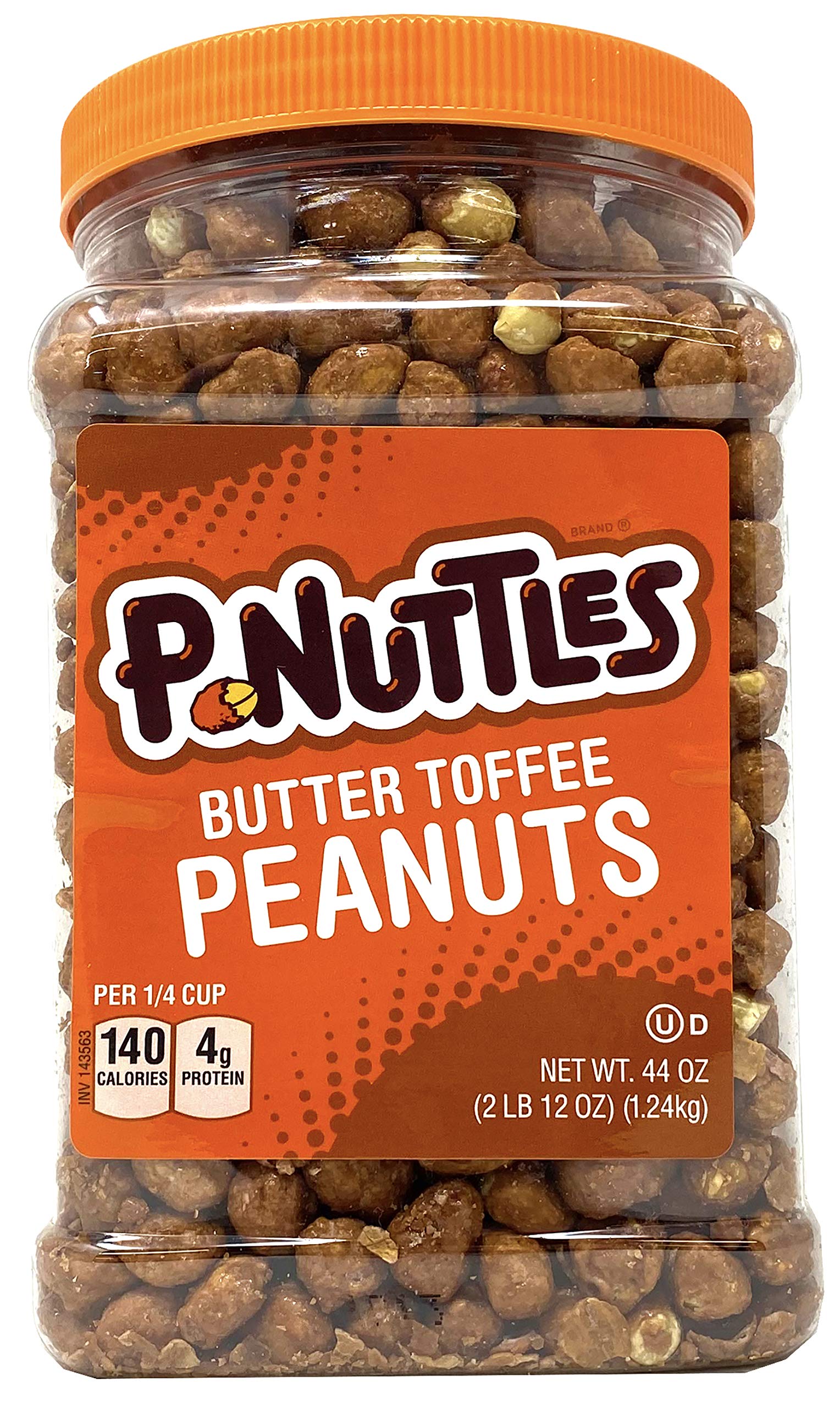 P-Nuttles Butter Toffee Covered Peanuts,Sweet Salty Snack, Toffee Peanuts,Toffee Nuts, 44 Ounce Jar Made in the USA, Kosher, Peanuts Sweet, Party Snack, Crunchy Nut Snack, Sweet Snack