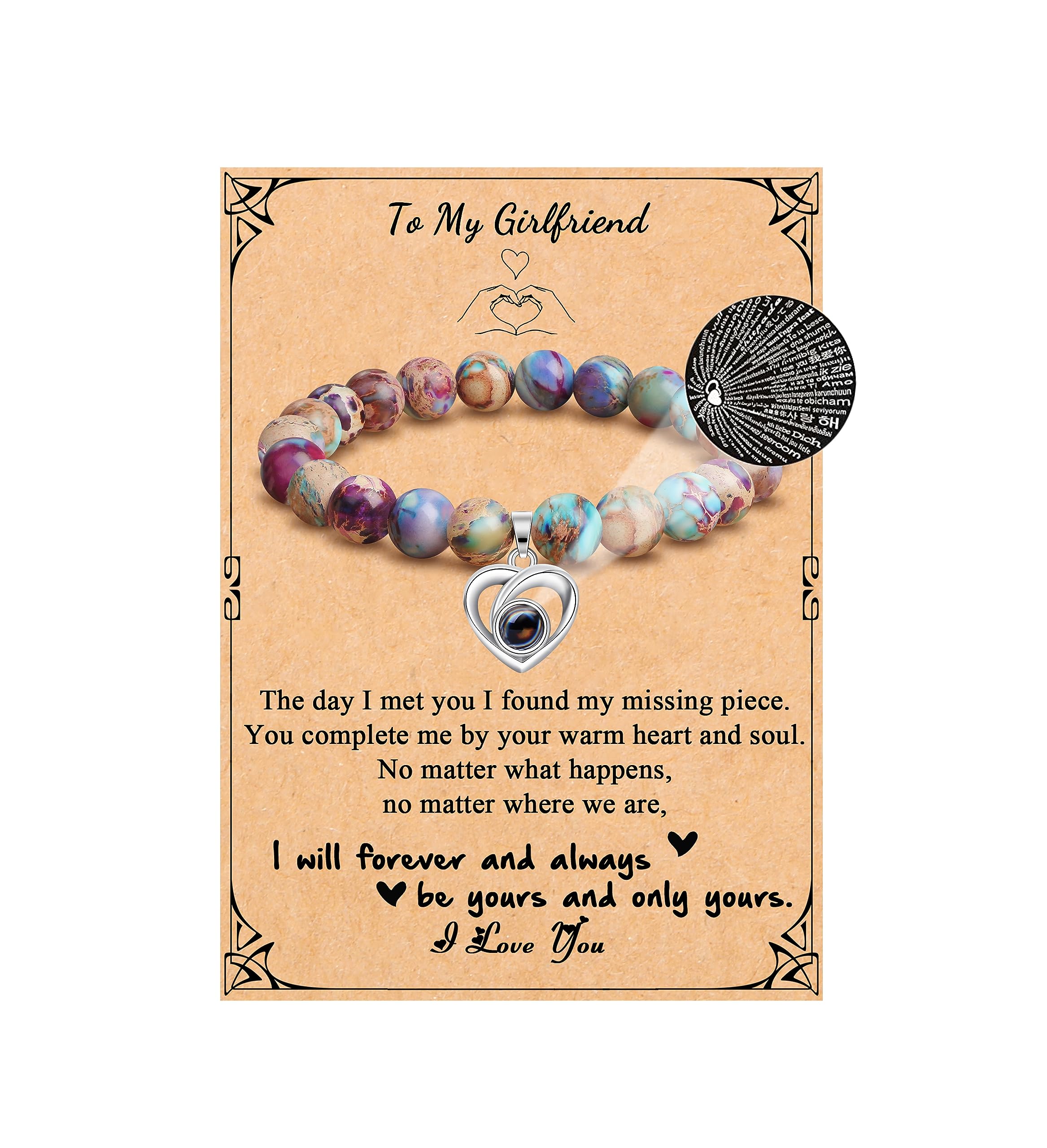 JoycuFF Gifts for Girlfriend I Love You Bracelet To My Girlfriends Birthday Gift from Boyfriend I Love You Gifts for Her Anniversary Christmas