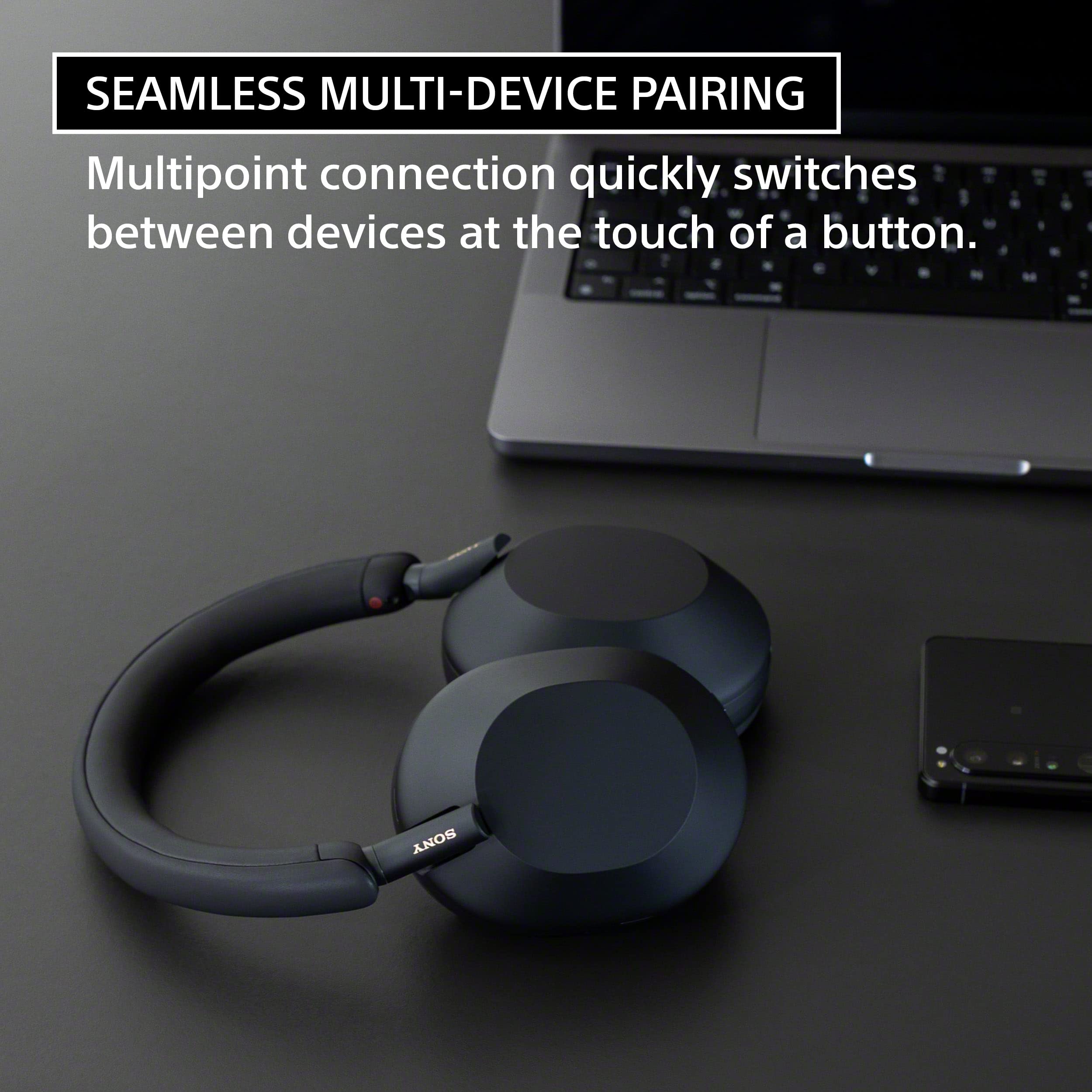 Sony WH-1000XM5 The Best Wireless Noise Canceling Headphones, Made Of Soft Fit Synthetic Leather, Integrated Processor V1, With 4 Beamforming Microphones, Up To 30-Hour Battery Life, Midnight Blue