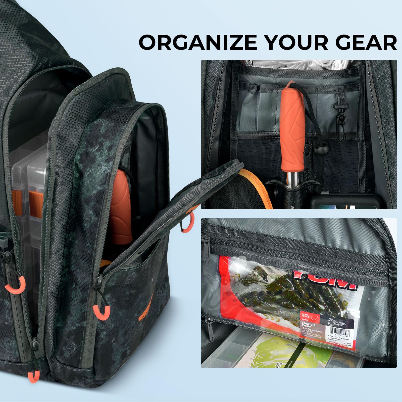 KastKing Pond Hopper Fishing Sling Tackle Storage Bag with (2) Tackle Boxes–Lightweight Sling Fishing Backpack-Sling Tool Bag for Fishing Hiking Hunting Camping,17.7X 12.6X 6 Inches,