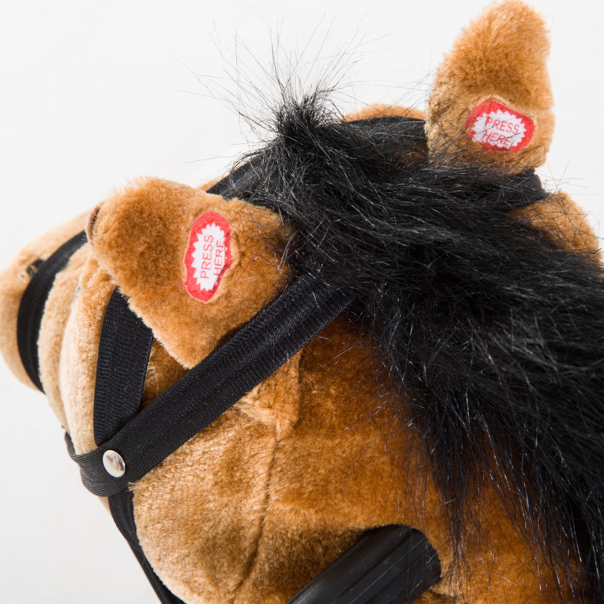 Qaba Durable Plush Toddlers Spring Rocking Horse, Bouncing Rocker Toy with Realistic Sounds