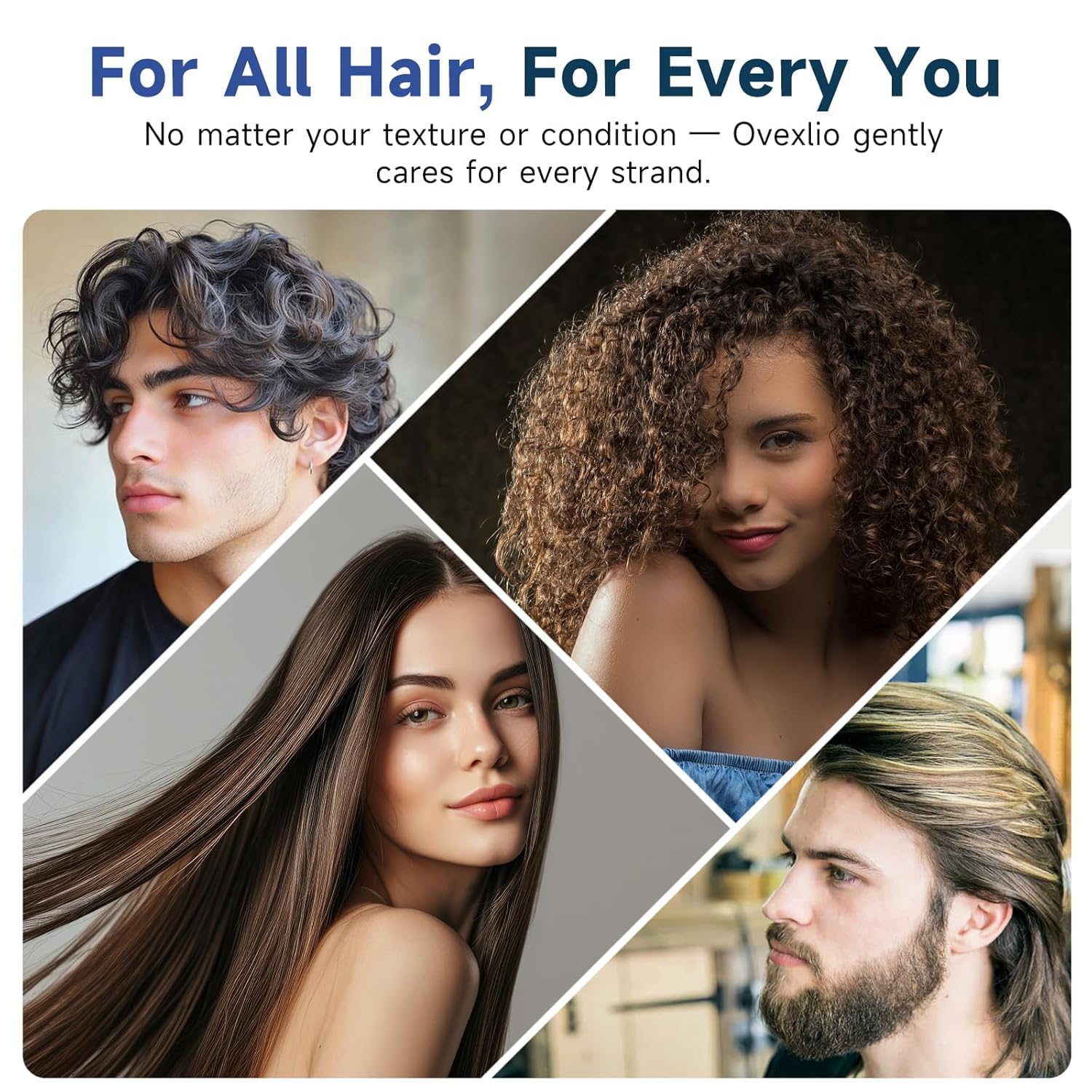 OVEXLIO Hair Growth Shampoo with Biotin & Rosemary for Thinning Hair for Women, Anti Hair Loss Shampoo, Natural Thickening Formula, Sulfate Free with Comb, 11.84 fl oz