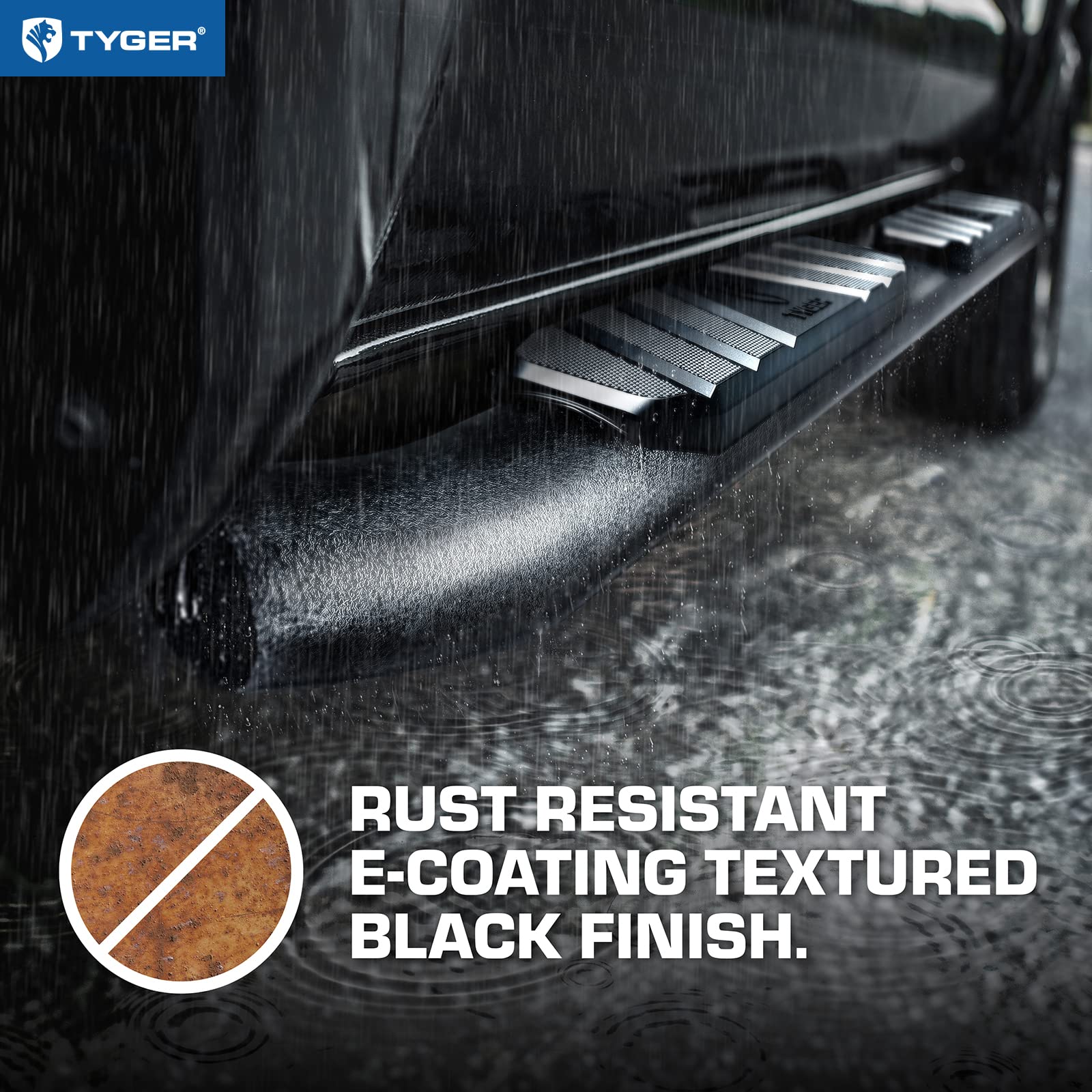 Tyger Auto 3.5" Rider Running Boards Compatible with 2019-2025 Chevy Silverado GMC Sierra 1500; 2020-2025 2500 3500HD | Crew Cab | TG-SS2C35068 | Side Step Rail Nerf Bars