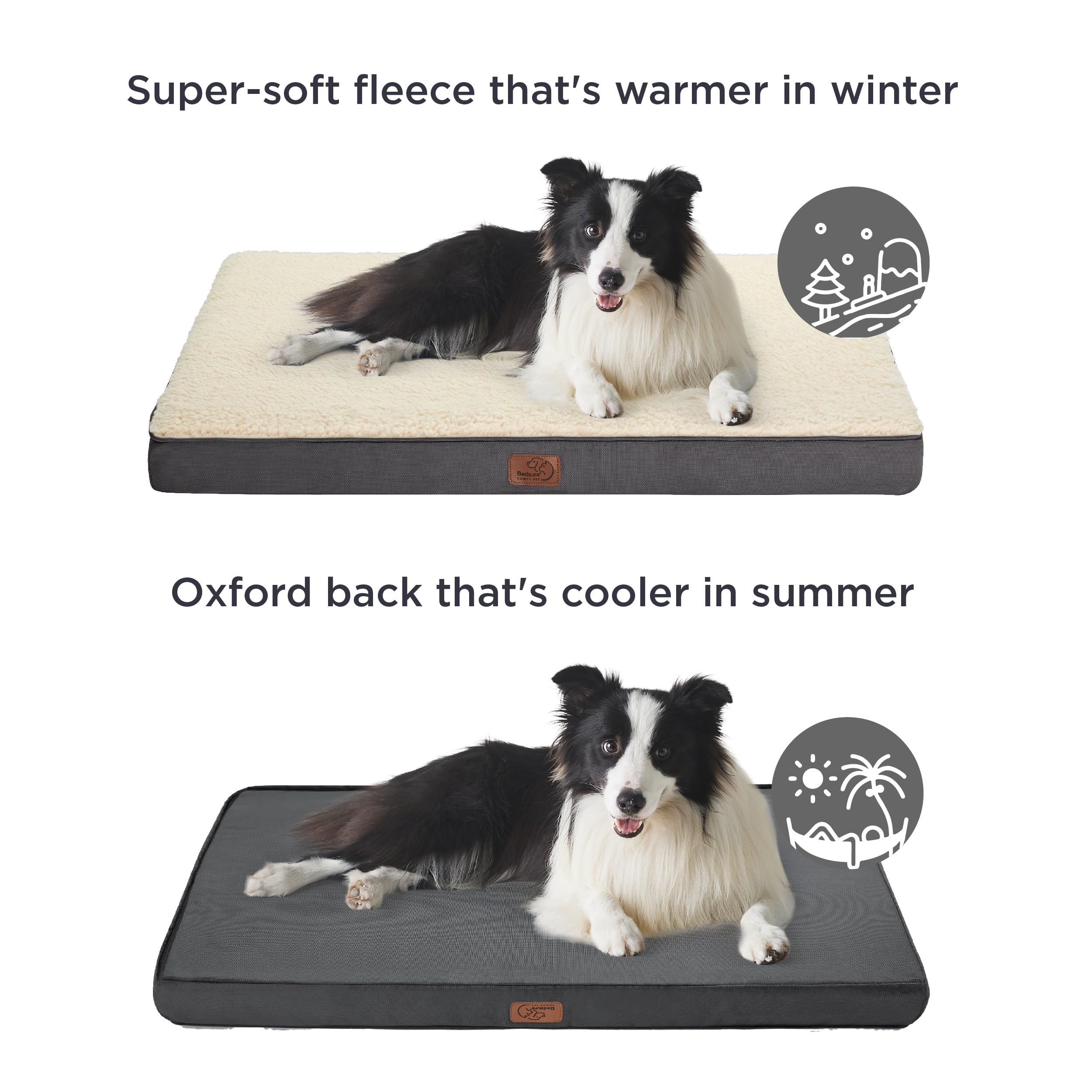 Bedsure Small Dog Bed for Small Dogs - Orthopedic Dog Beds with Removable Washable Cover, Egg Crate Foam Pet Bed Mat, Suitable for Dogs Up to 20 lbs, Oxford Fabric Bottom