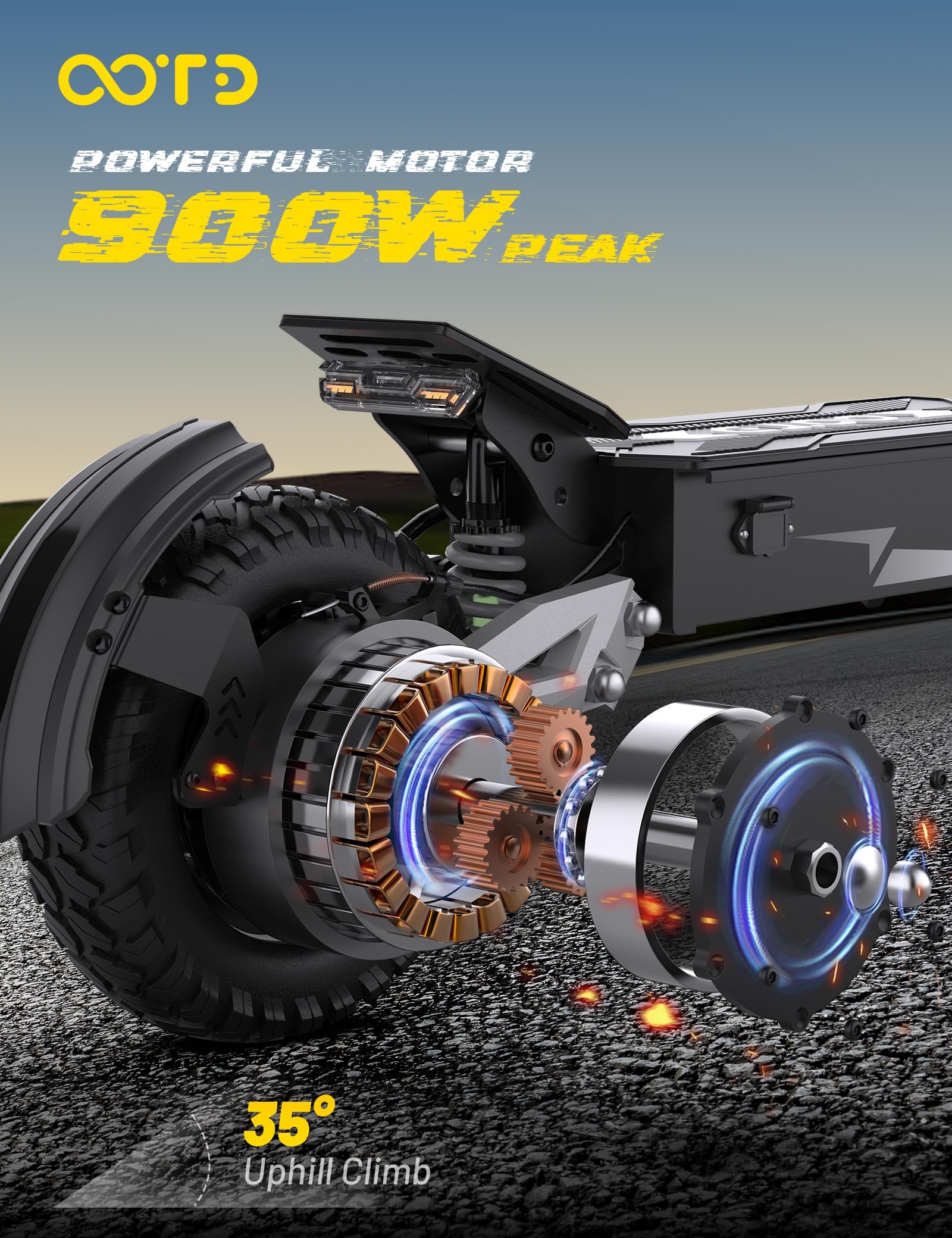 T10 Electric Scooter for Adults, 48V 18AH Battery Up to 46 Miles Long Range & Powerful Motor, 34 MPH Max Speed, 11 Inch All-Terrain Tires Folding Commuter E Scooter with Dual Suspension & LCD Display