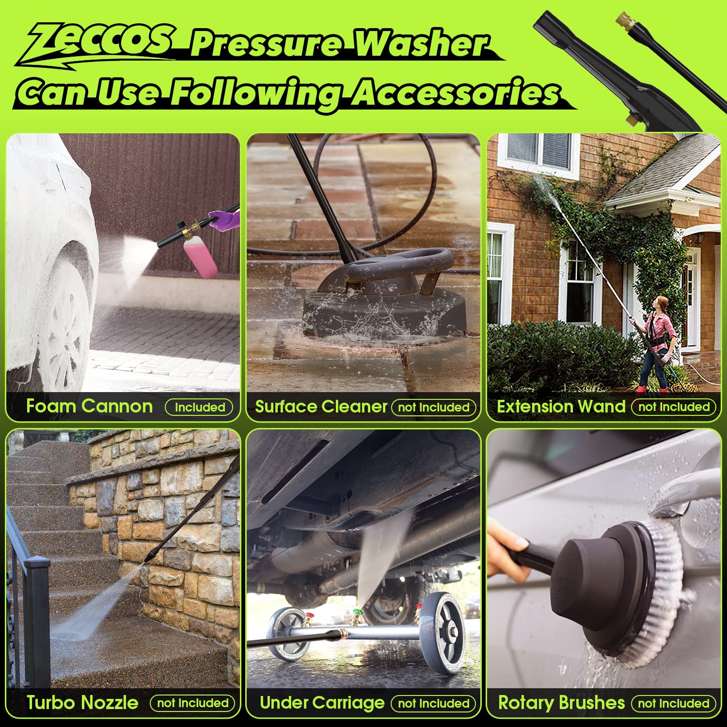 PowRyte Electric Pressure Washer with Hose Reel, Foam Cannon, 4 Different Pressure Tips, Power Washer, 4000 PSI 2.6 GPM
