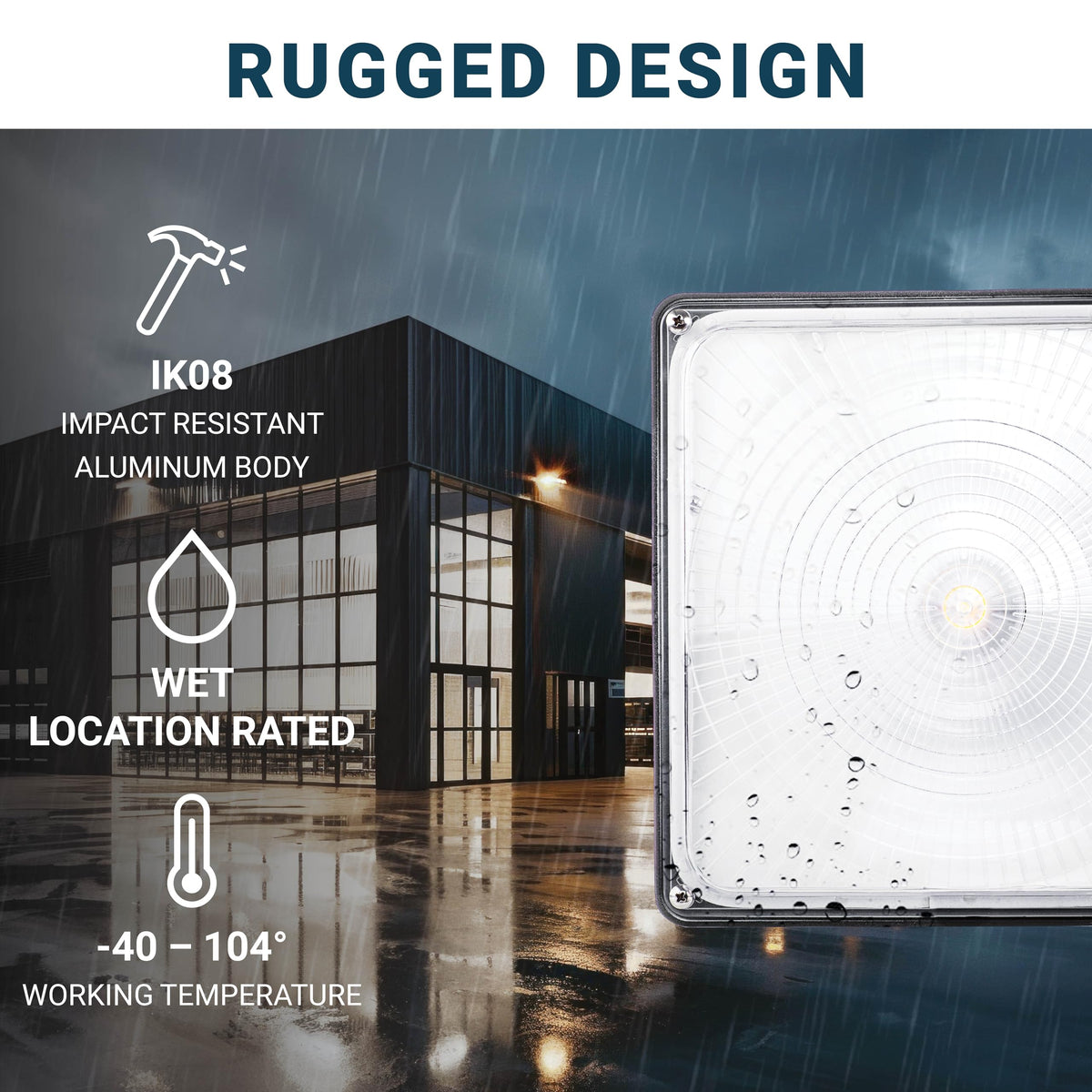 PARMIDA (4 Pack) LED Canopy Light, 45W, 0-10V Dimmable,110-277VAC, IP65 Waterproof, ETL-Listed, 5000K (Day Light), 9.6" x 9.6" Street, Area & Outdoor Lighting, Bronze