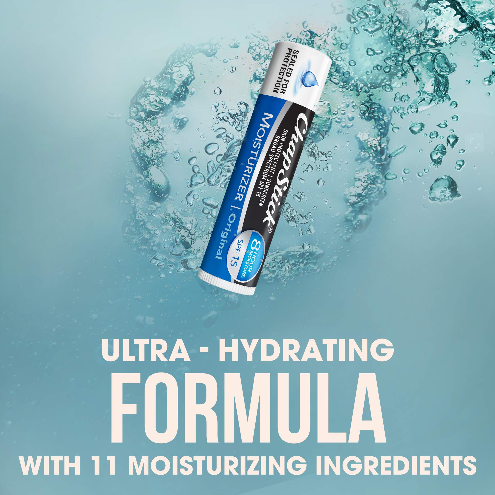 ChapStick Dry Lips & Cold Sore Pain Relief Bundle – Classic Medicated ChapStick 3-Pack + Original Moisturizer Lip Balm with SPF 15, 0.15 Oz Ea (4 Piece Set)