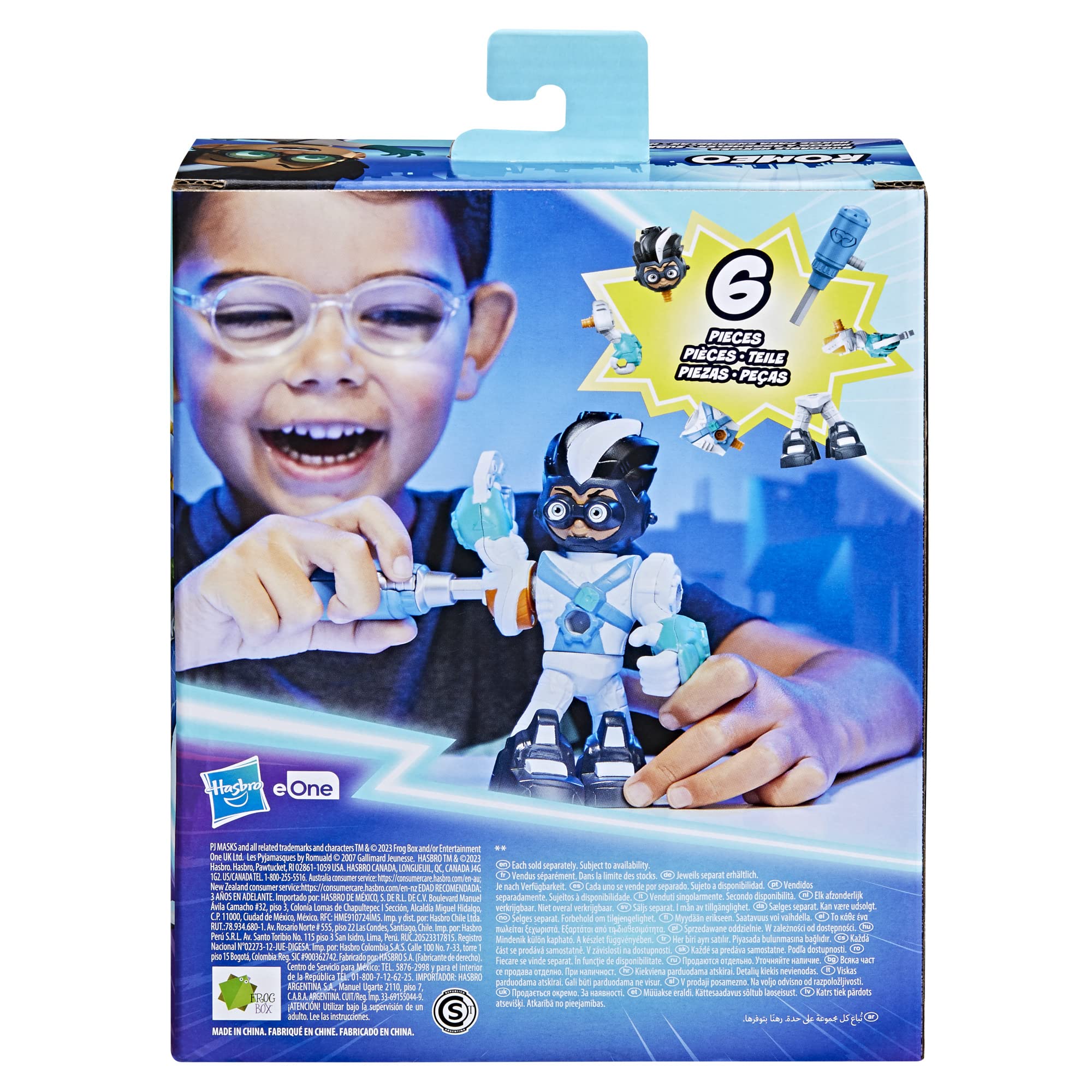 PJ Masks Power Heroes Buildable Heroes, Romeo Action Figure, Easy-to-assemble, Superhero Toy for Boys and Girls 3 Years Old and Up