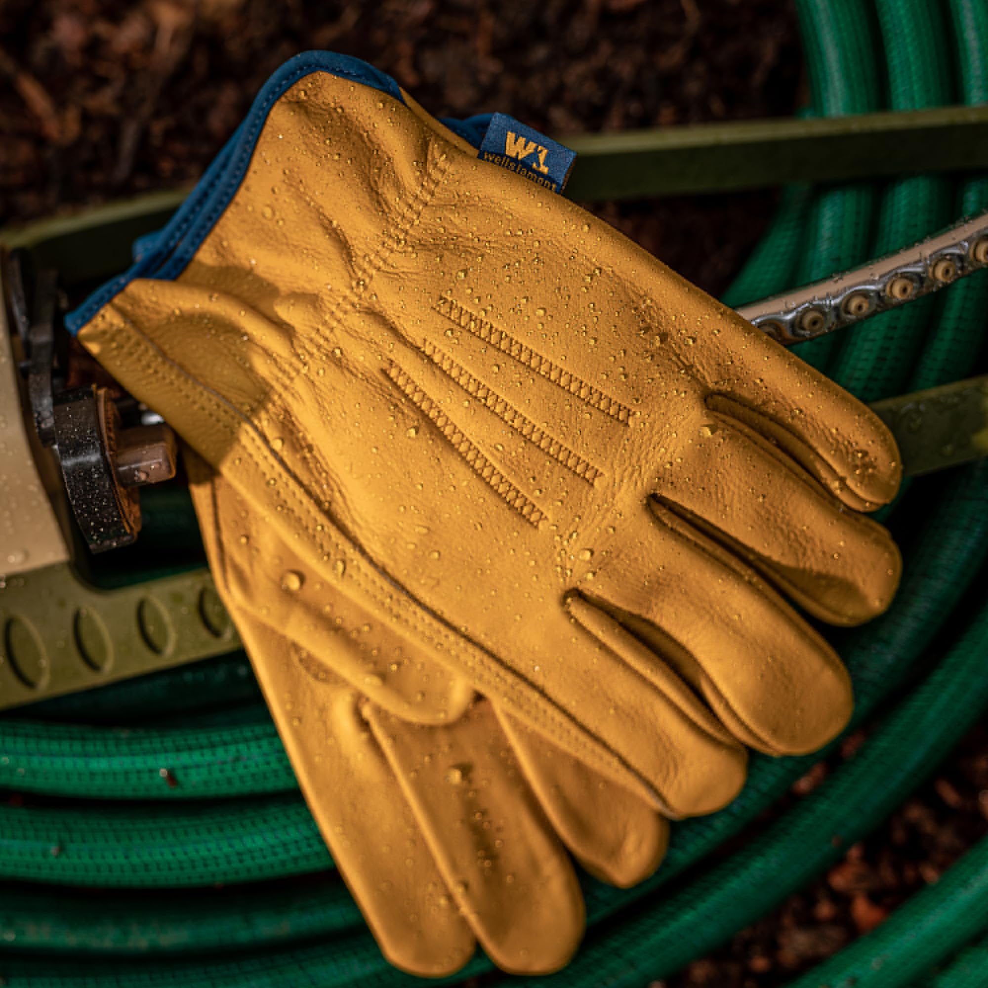 Wells Lamont Men’s Slip-On HydraHyde Full Leather Work Gloves | Water-Resistant | Large (1168L)