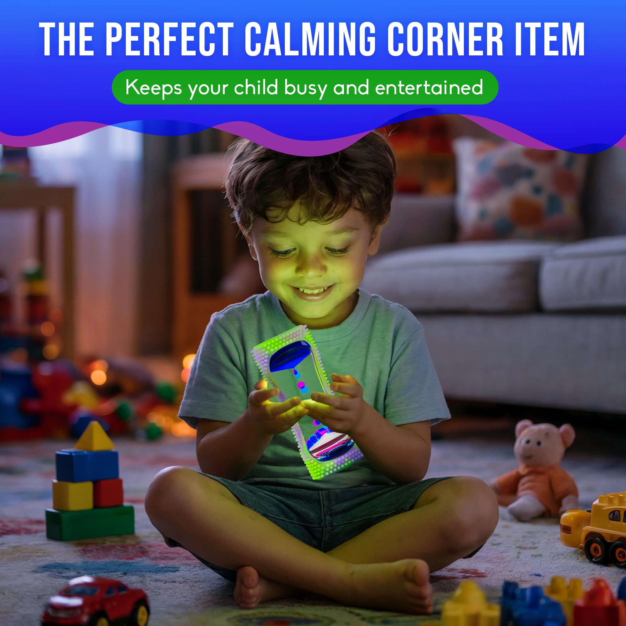 BUNMO Liquid Motion Bubbler Sensory Toys - Sensory Stocking Stuffers for Kids - Glow in The Dark and Liquid Motion Bubbler Sensory Toys - Sensory Stocking Stuffers for Kids - Purple