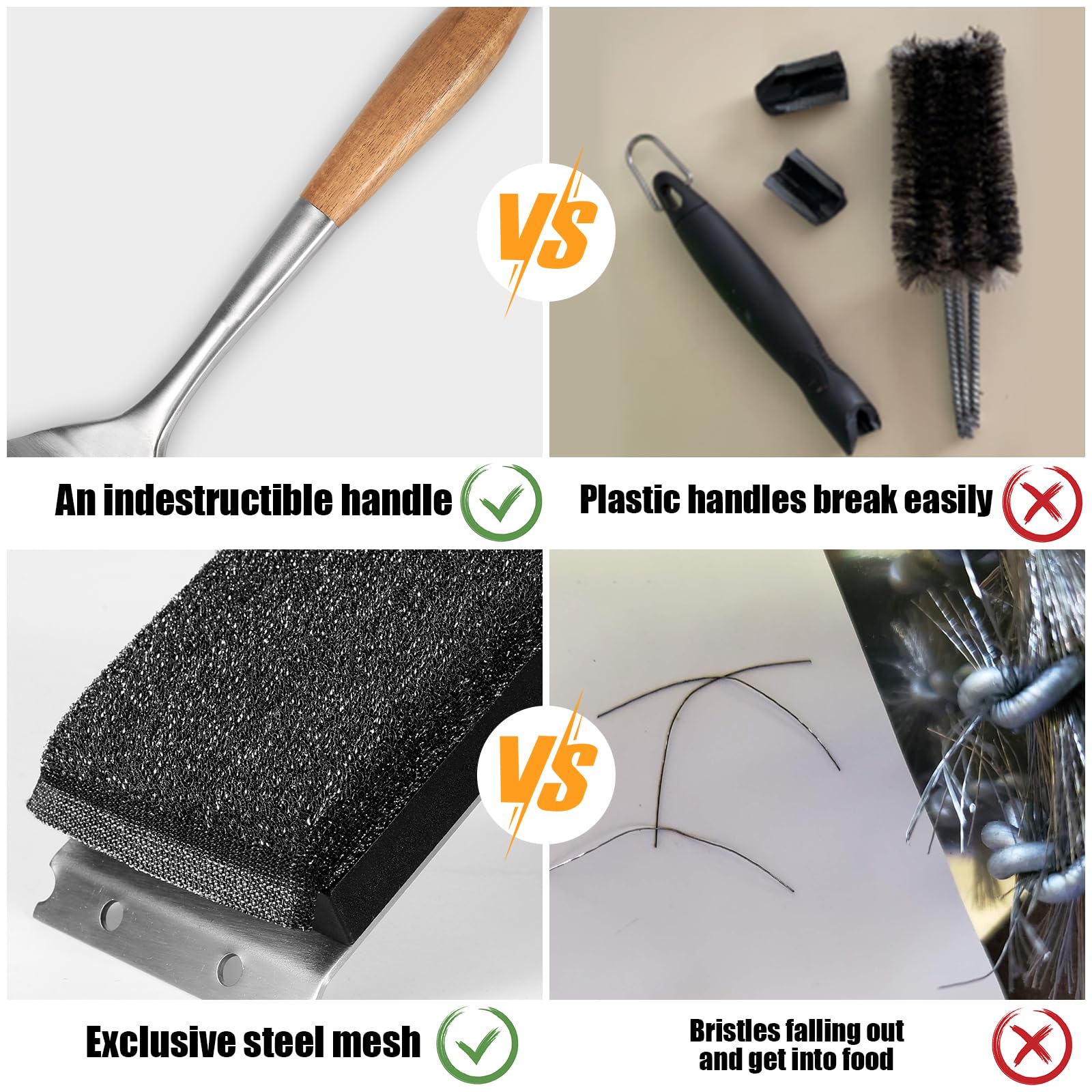 XUDAKAIXIN Grill Brush Bristle Free,Steam Grill Brush for Water Activated Design,Durable Scraper Tools,Replaceable Scraper Cleaning Head,Grill Cleaner for Outdoor Grill