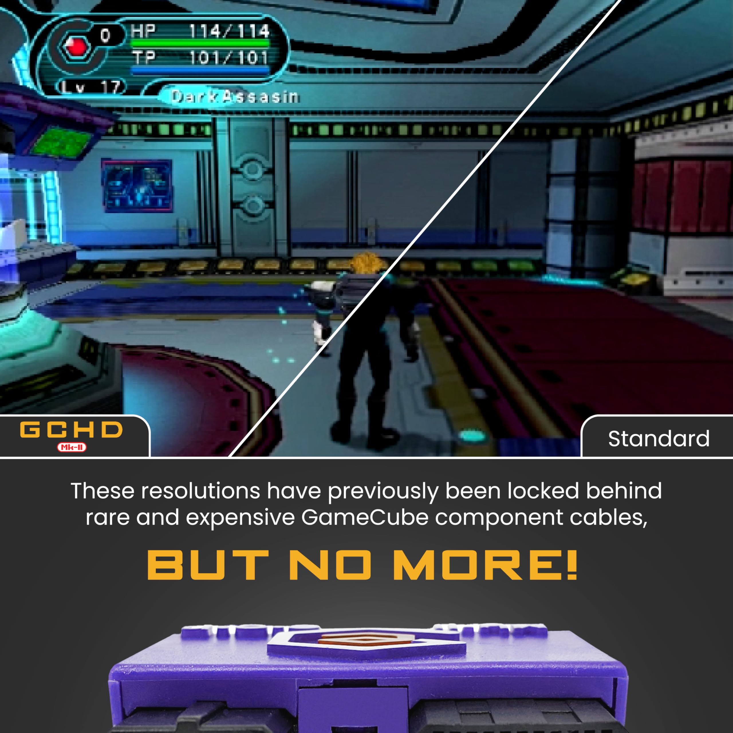 GCHD Mk-II | Gamecube HD Adapter for Nintendo Gamecube – HDMI Converter, Digital Audio, Plug & Play, Zero Lag, Video Enhancer (Indigo)
