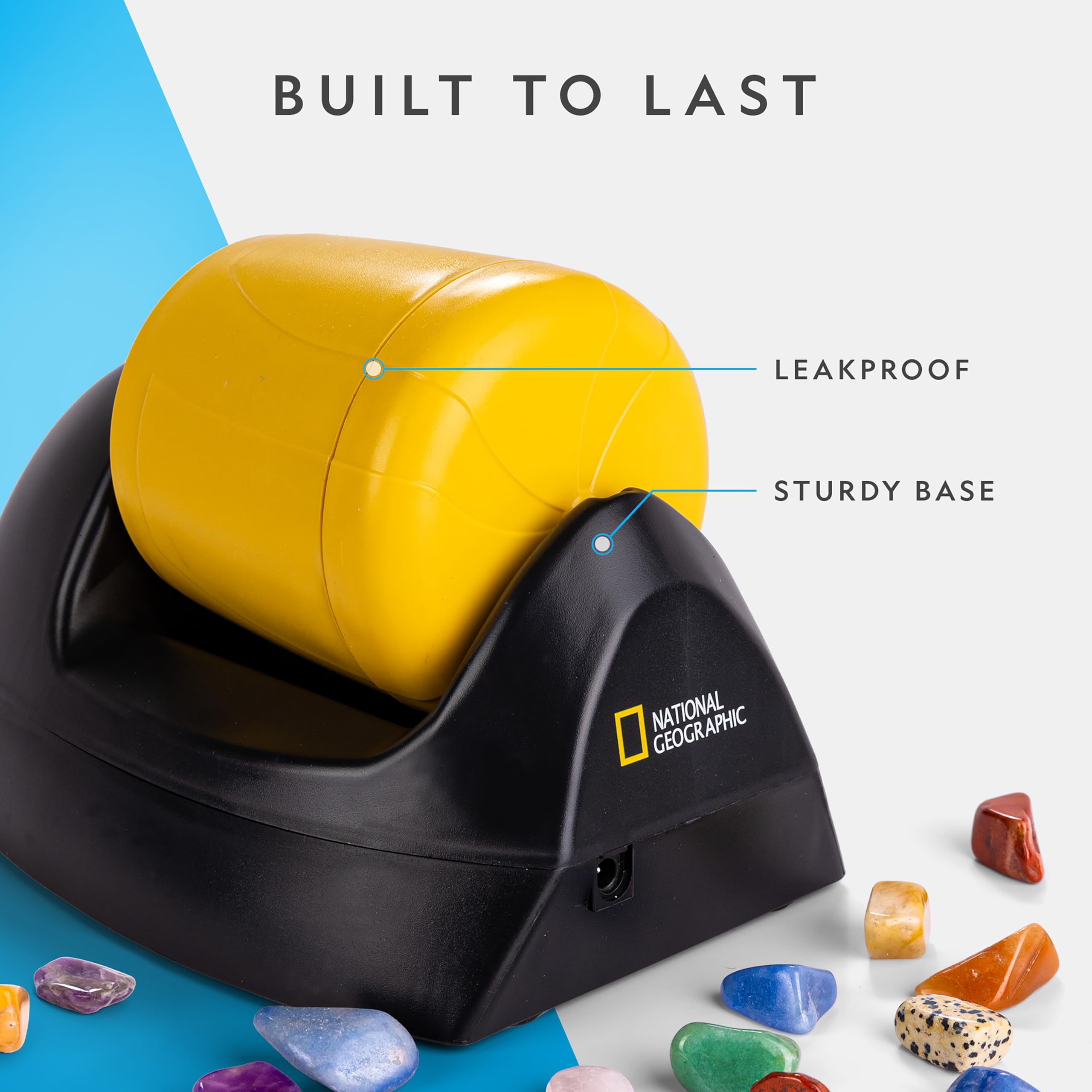 NATIONAL GEOGRAPHIC Starter Rock Tumbler Kit - Durable Leak-Proof Rock Polisher for Kids - Complete Rock Tumbling Kit - Geology Hobby Science Kit, Rocks & Crystals for Kids (Amazon Exclusive)
