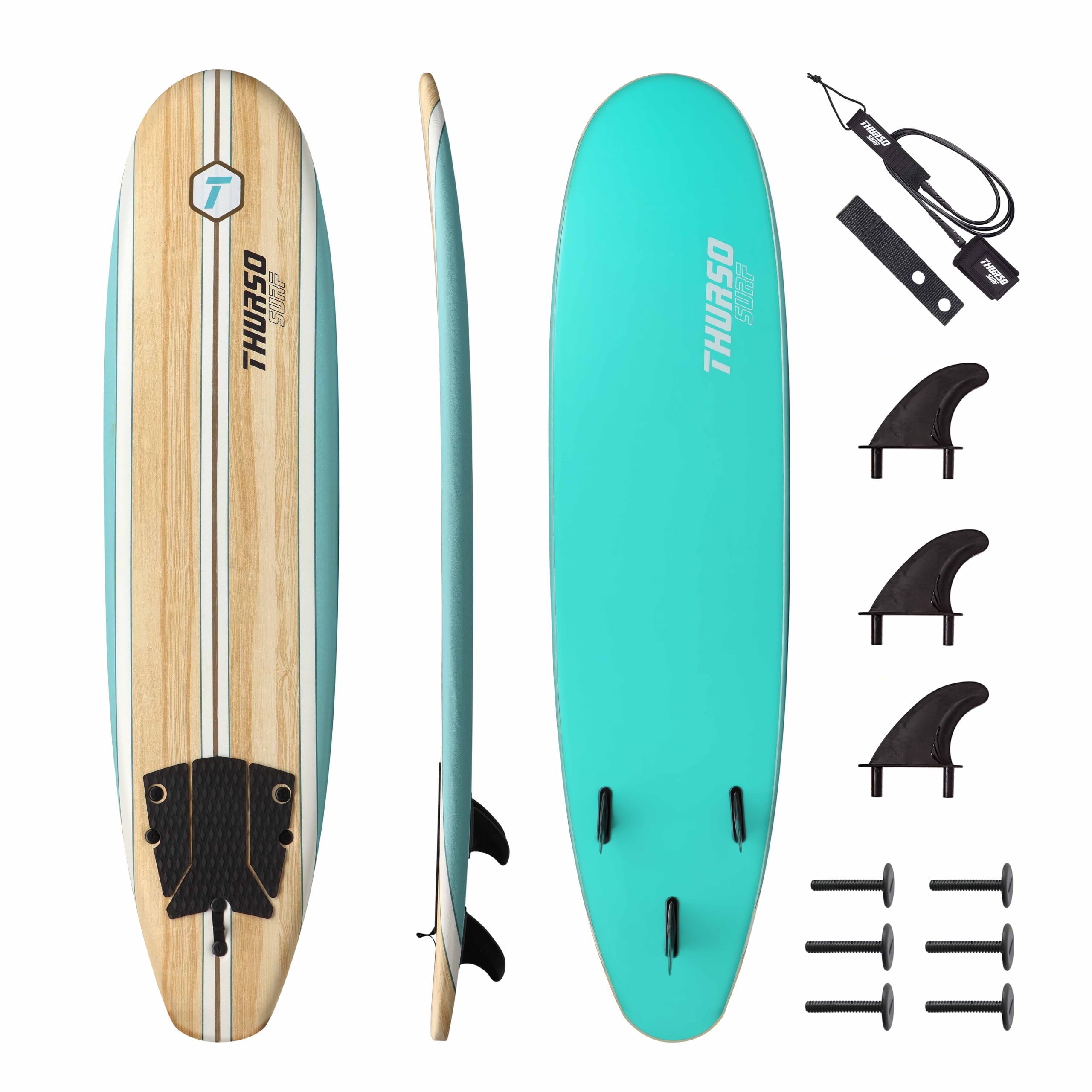 THURSO SURF Aero 7ft Soft Top Foam Beginner Surfboard for Adults and Kids Perfect Longboard for Surfing Beach Fun and Water Sports Lightweight and Durable Modern Design for All Levels of Surfers