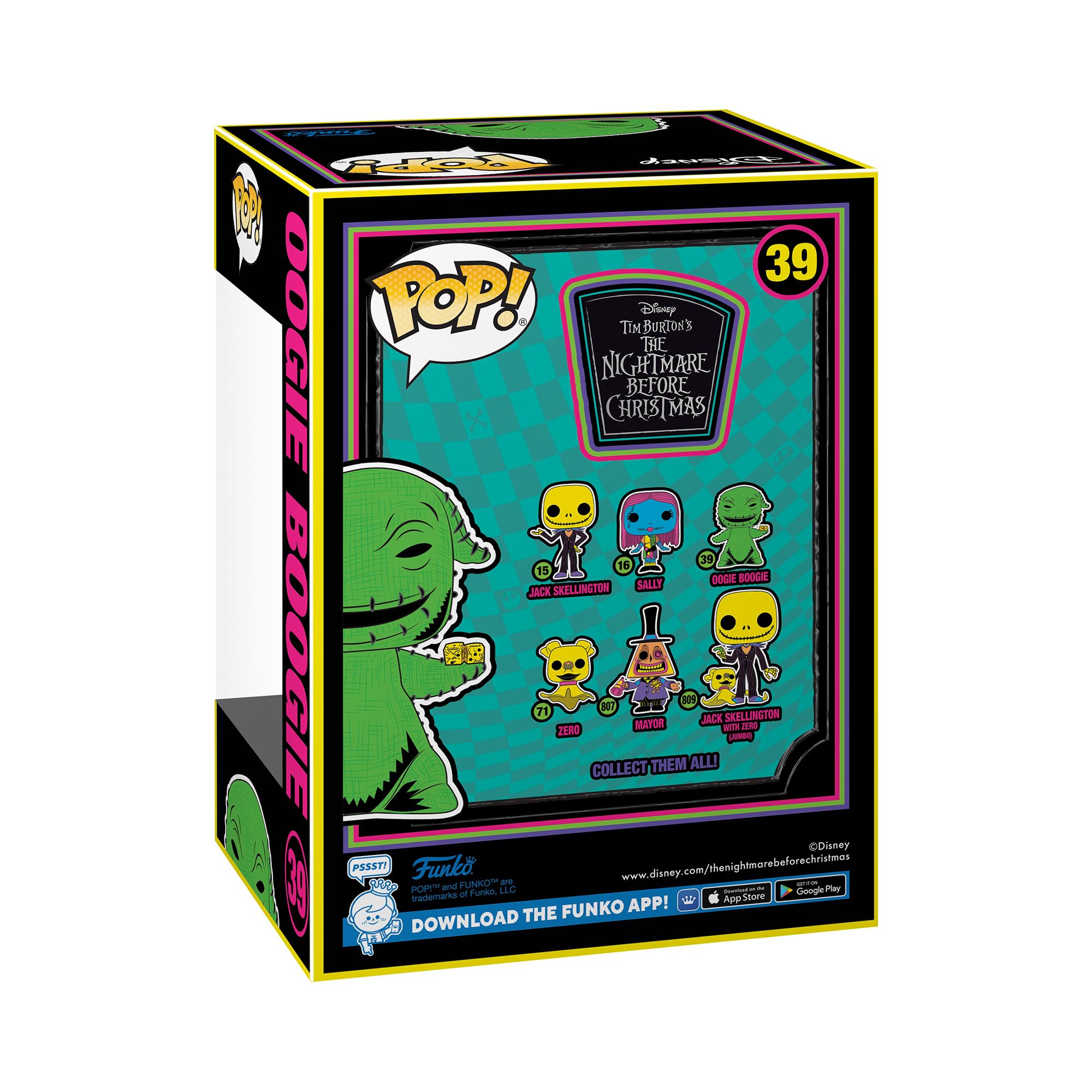 Funko Pop! Disney: The Nightmare Before Christmas - Oogie Boogie (Blacklight) - Collectable Vinyl Figure - Gift Idea - Official Merchandise - Disney Fans - Model Figure for Collectors and Display