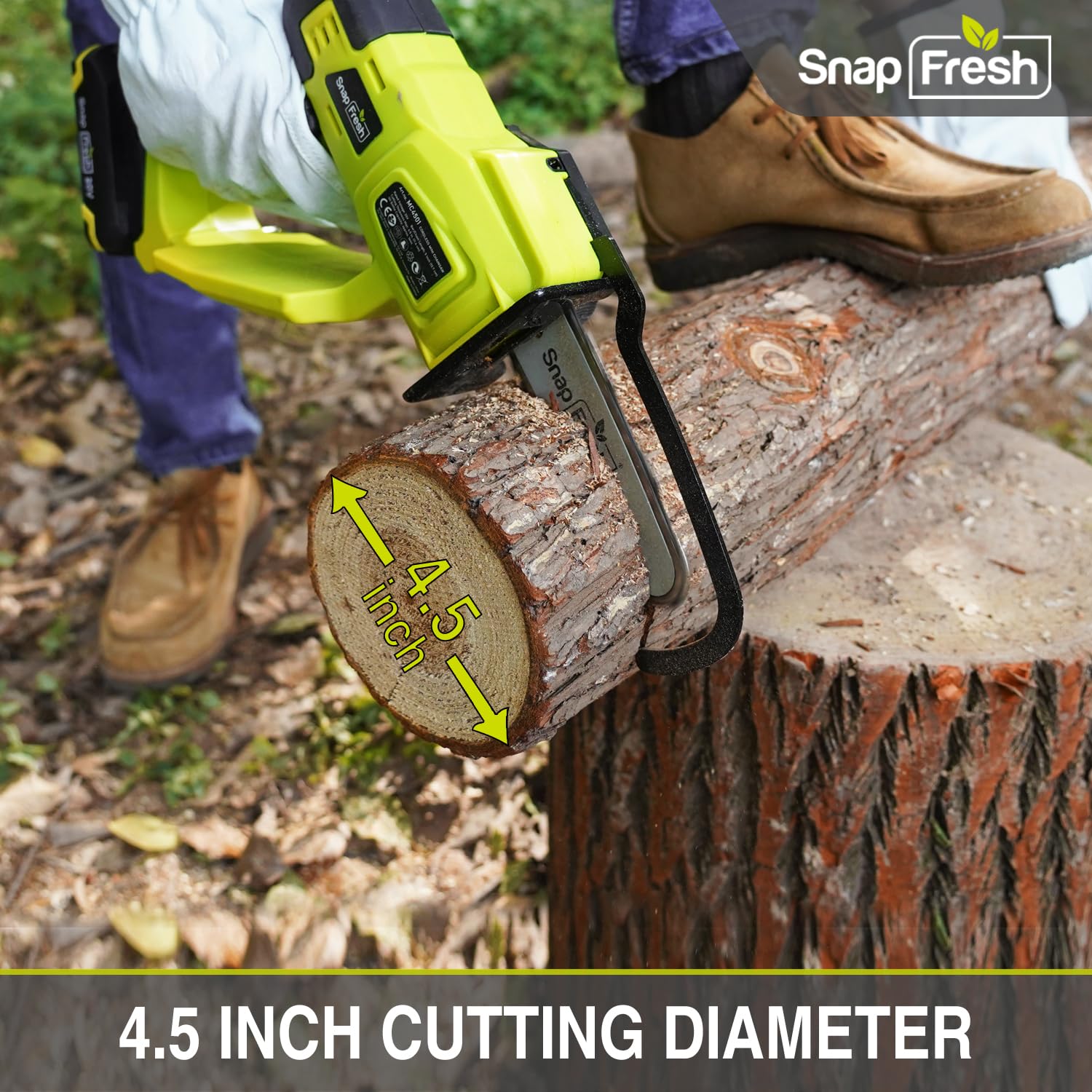 SnapFresh Mini Chainsaw Cordless, 5 Inch Electric Chainsaw Portable, Handheld Chain Saw With 2.0ah Battery & Fast Charger, Small Battery Powered Chainsaw for Wood Cutting Tree Trimming, Gift for Men