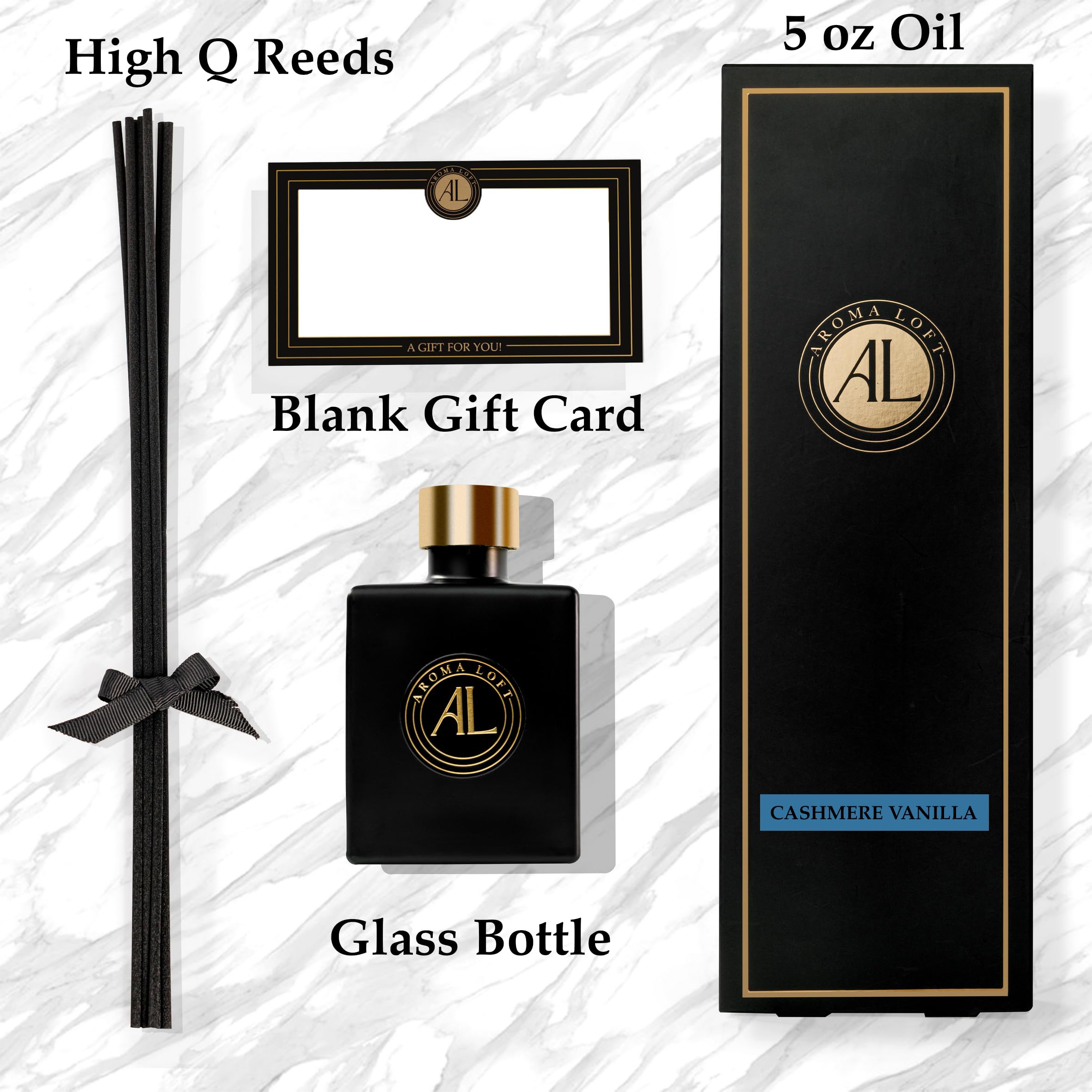 Reed Diffuser-Cashmere Vanilla Reed Diffusers for Home-5 oz.Oil Diffuser Sticks - Bathroom Diffuser Set-Scent Diffusers for Home- Oil Diffuser Reeds,-Scent Sticks in Oil-Office Smell Good Stuff