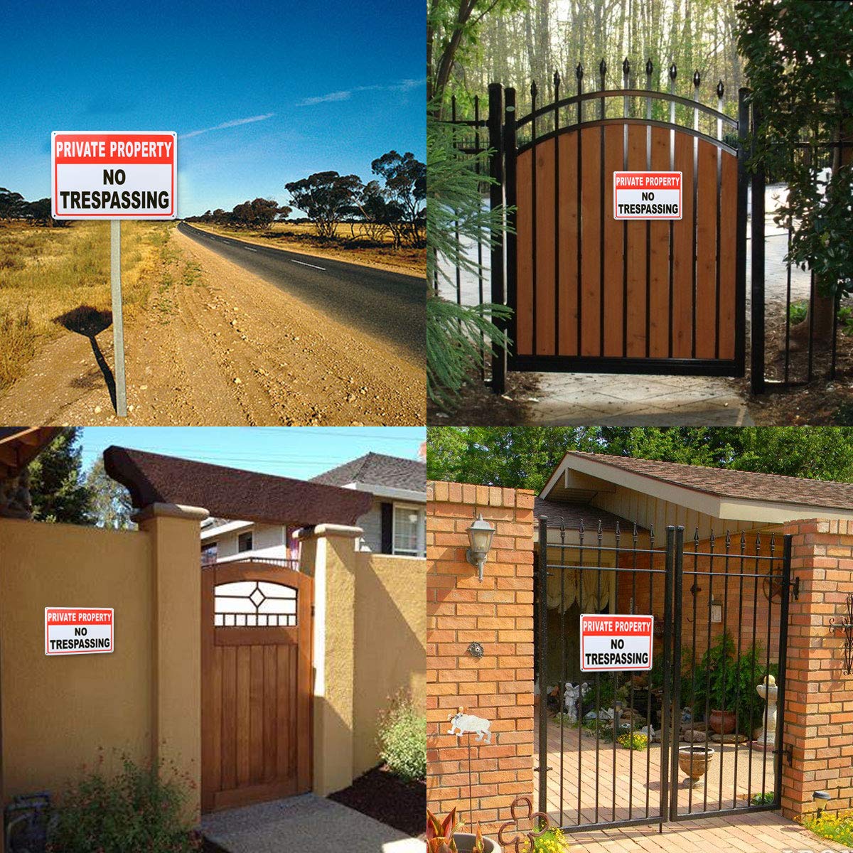 ABuff 10 Pack No Trespassing Signs Private Property Aluminum Warning Sign 10"x 7" .04" Outdoor Use for Home Yard Business Driveway Alert, Reflective, UV Protected & Waterproof