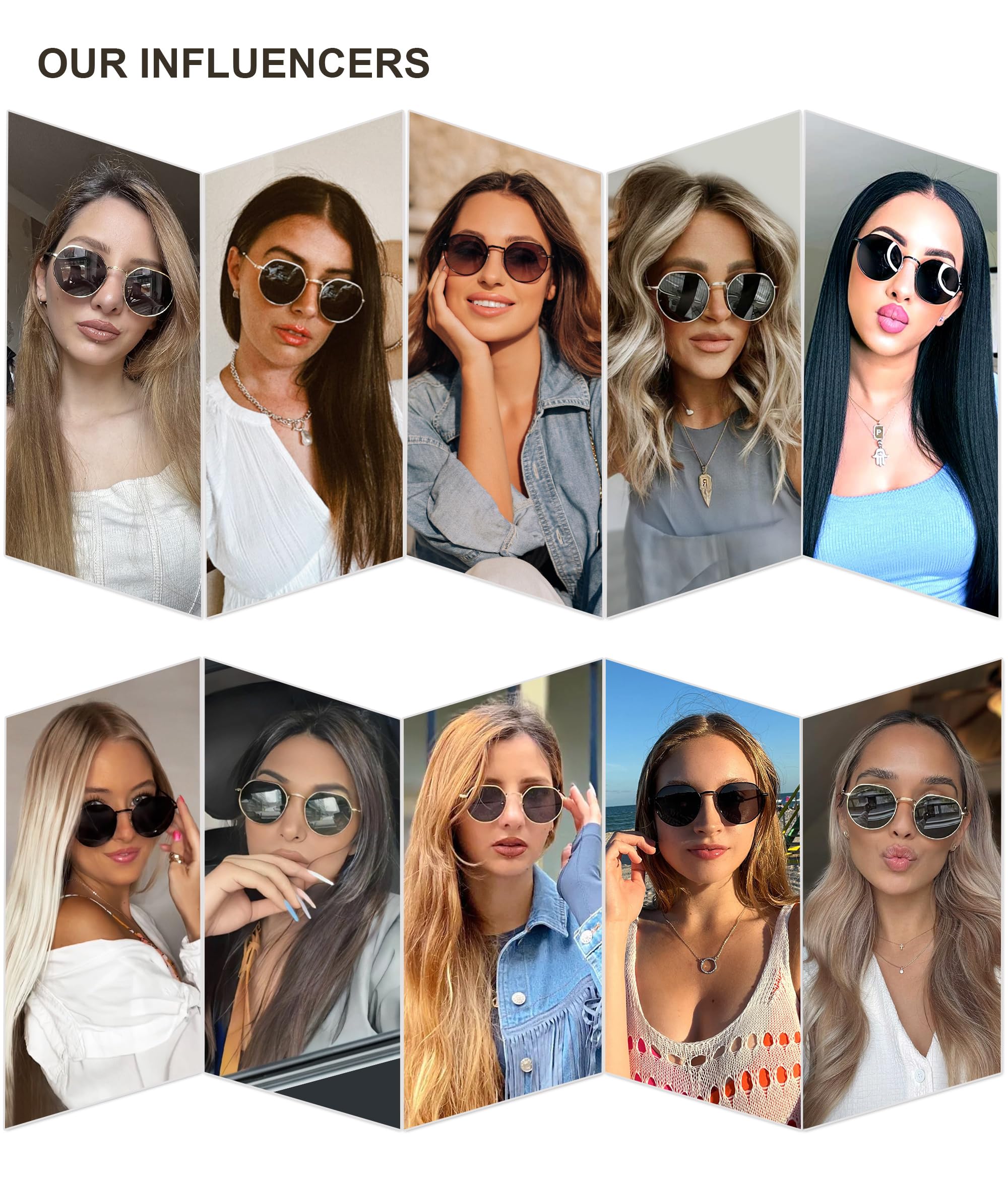 SOJOS Round Polygon Polarized Sunglasses for Women Men Retro Classic Vintage Panto Shades SJ1157