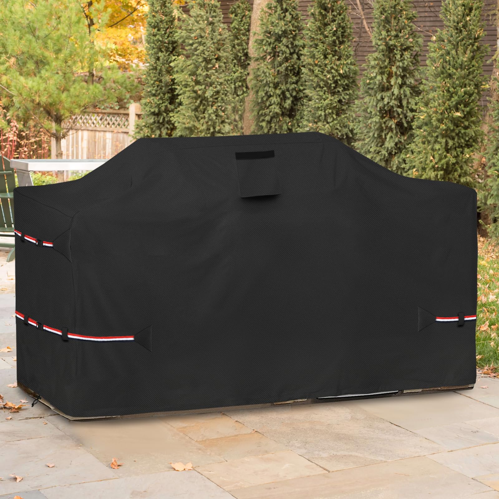 Bitubi 98 Inch Island Grill Cover - 600D Heavy Duty Waterproof All Weather Protection Extra Large Grill Cover,Black