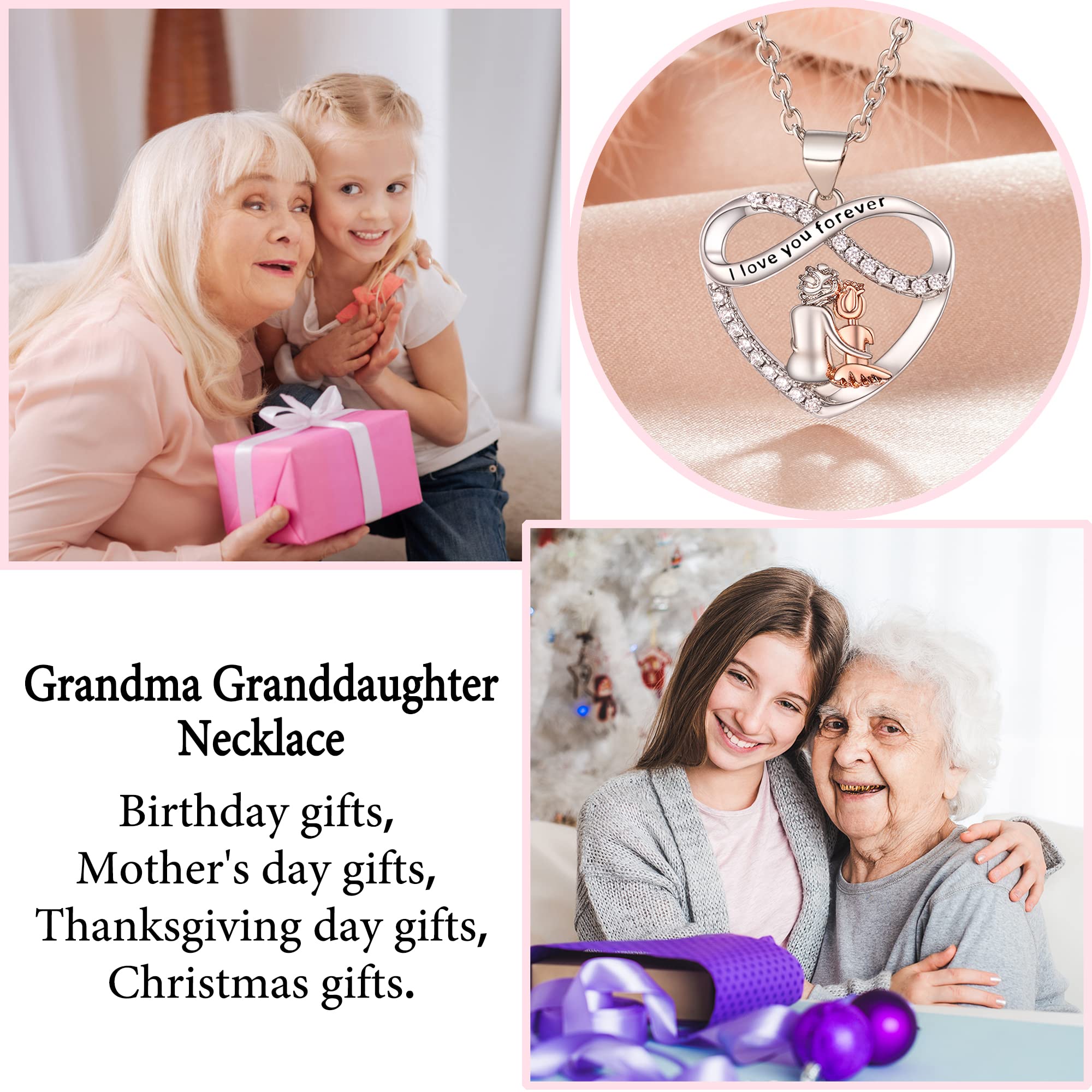 JOGDIAM Christmas Gifts for Women Grandma Gifts for Grandma Granddaughter, Grandma Christmas Gifts Granddaughter Necklace Birthday Gifts from Grandma for Granddaughter Teen Women