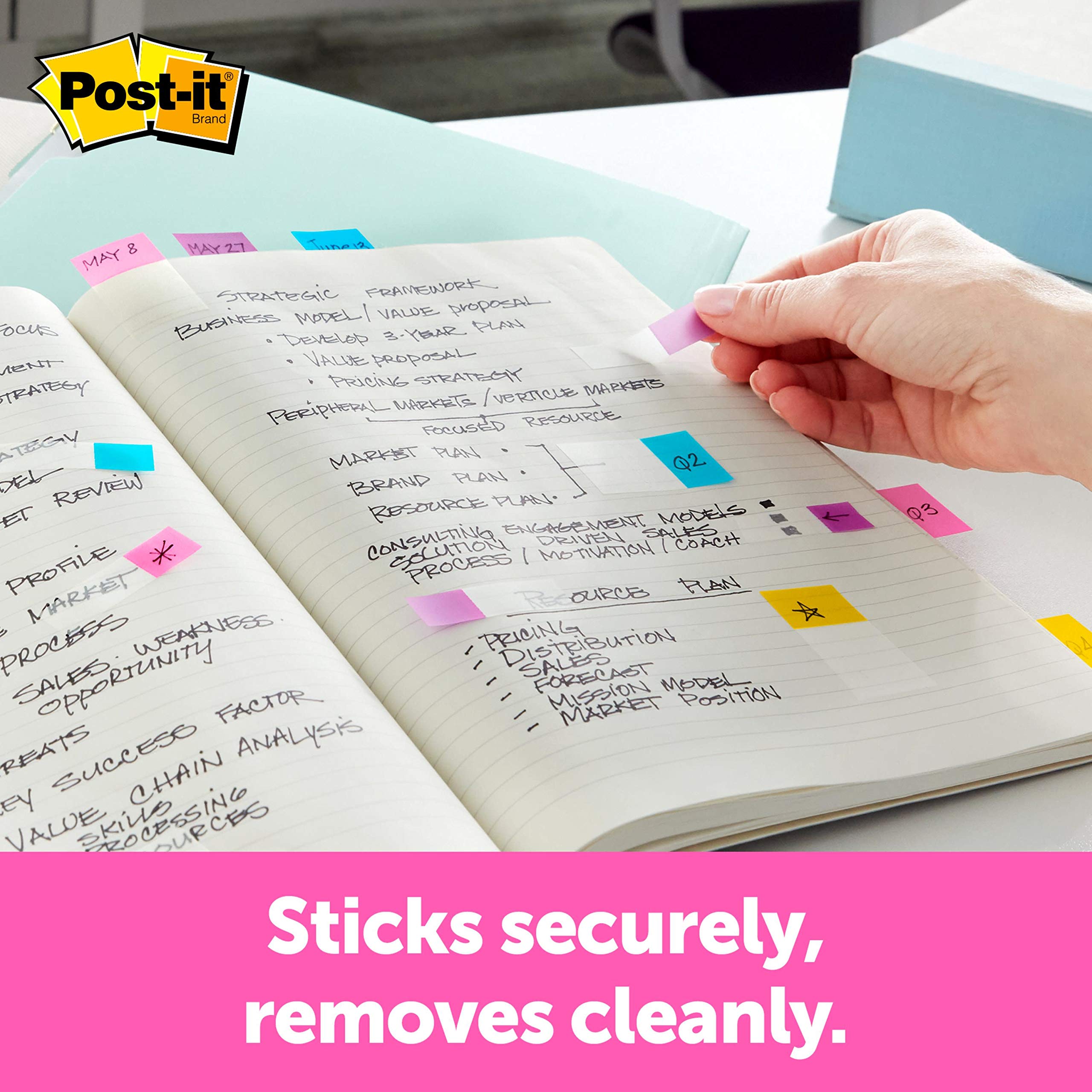 Post-it Flags Value Pack, 50/Dispenser, 4 Dispensers/Pack, 1 in Wide, Assorted Colors, Includes Free Flags + Highlighter (680-RYBGVA)