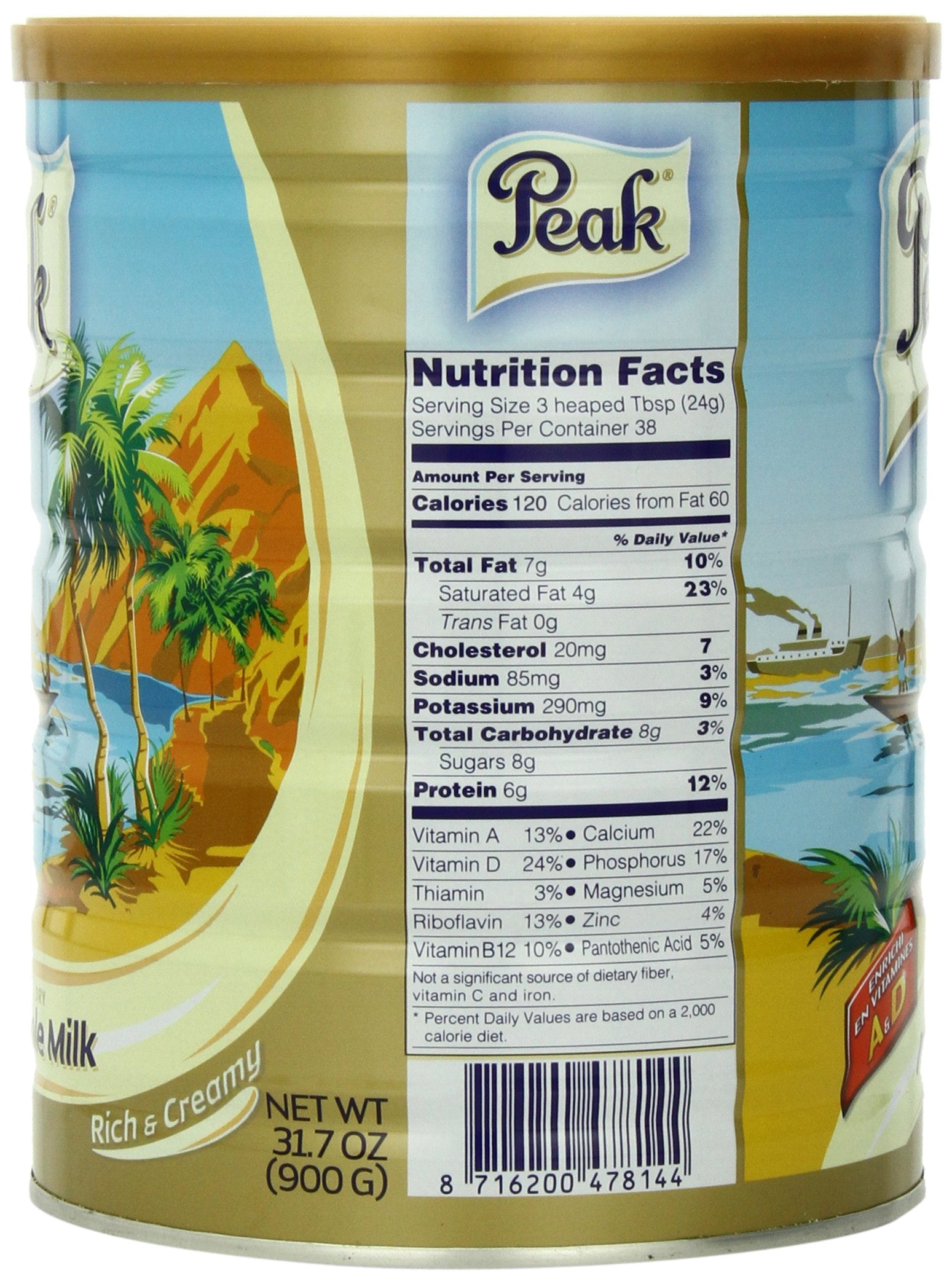 Peak Dry Whole Milk Powder, 900-Grams (Packaging May Vary)