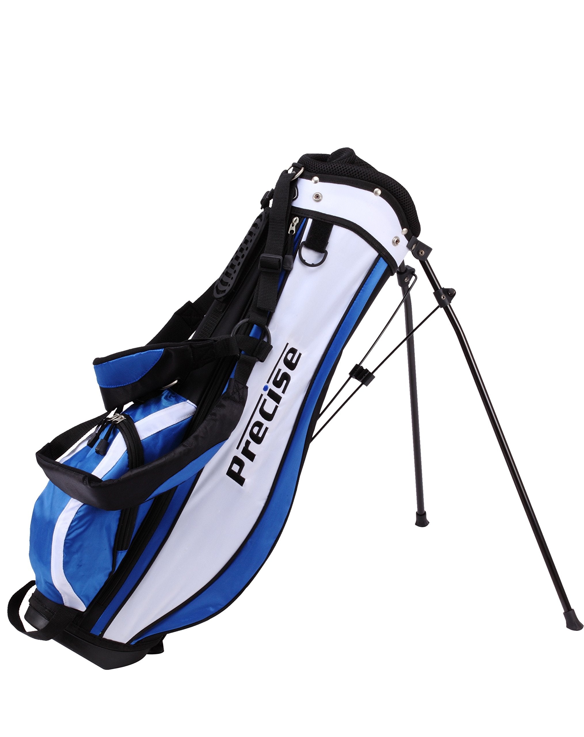 Distinctive Left Handed Junior Golf Club Set for Age 9 to 12 (Height 4'4" to 5'), Left Handed Only, Set Includes: Driver (15"), Hybrid Wood (22, 2 Irons, Putter, Bonus Stand Bag & 2 Headcovers