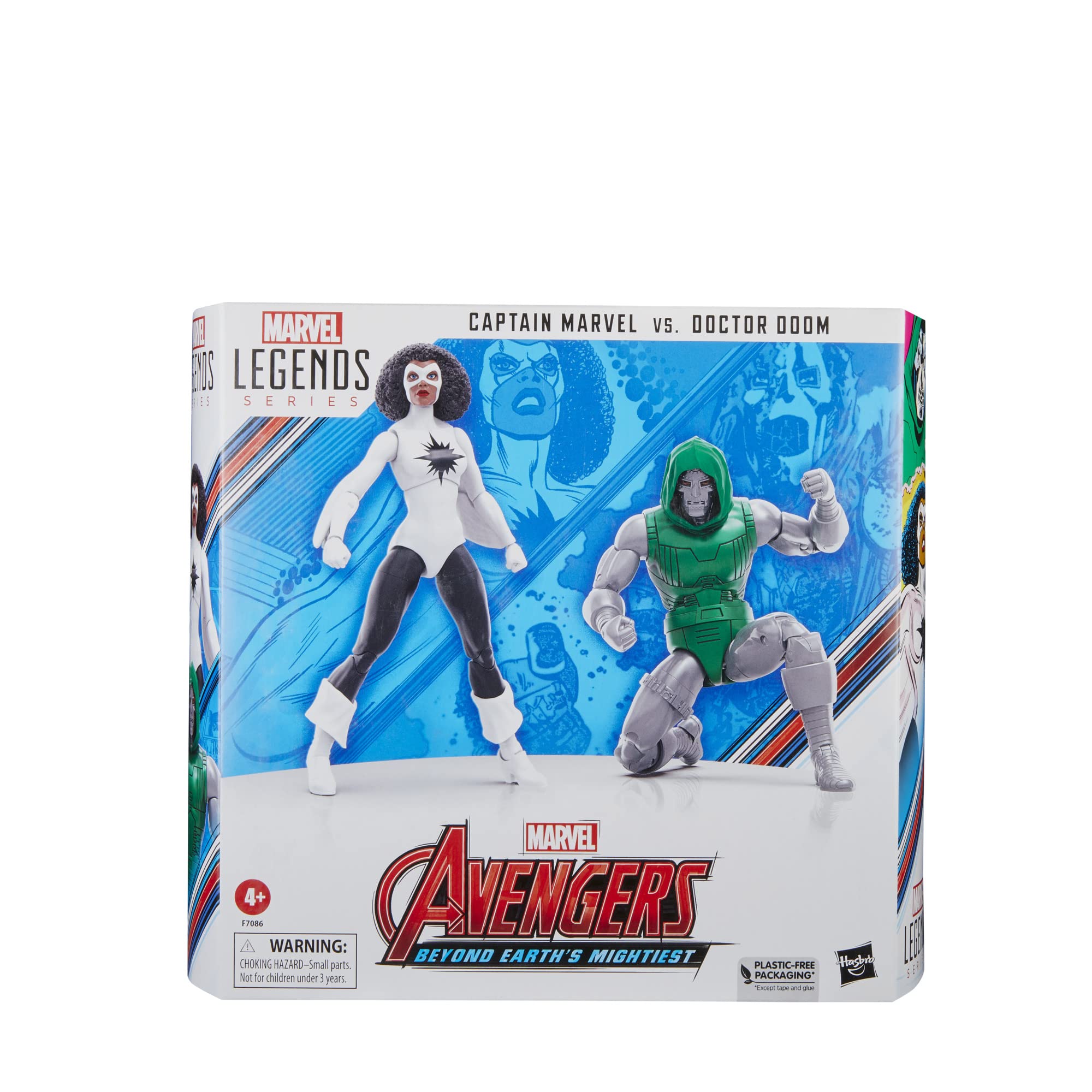 Marvel Legends Series Captain vs. Doctor Doom, Avengers 60th Anniversary Collectible 6-Inch Action Figures, 6 Accessories