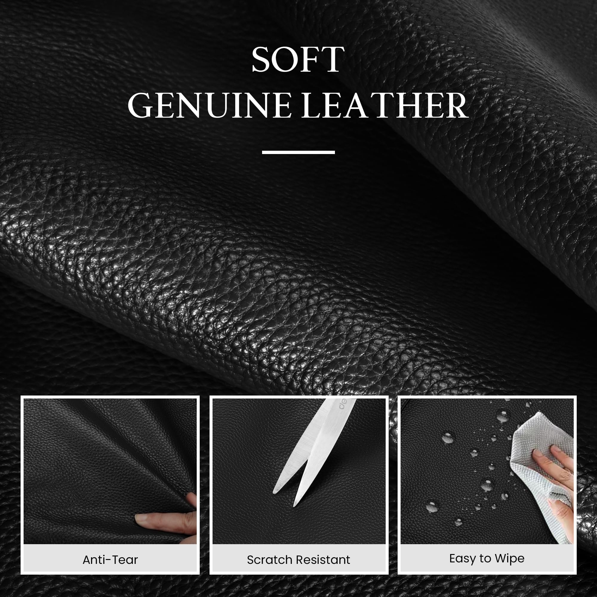 befen Black Genuine Leather Crossbody Bags for Women, Womens Small Anti-Theft Crossbody Purse with Built in RFID Blocking Wallet for Travel