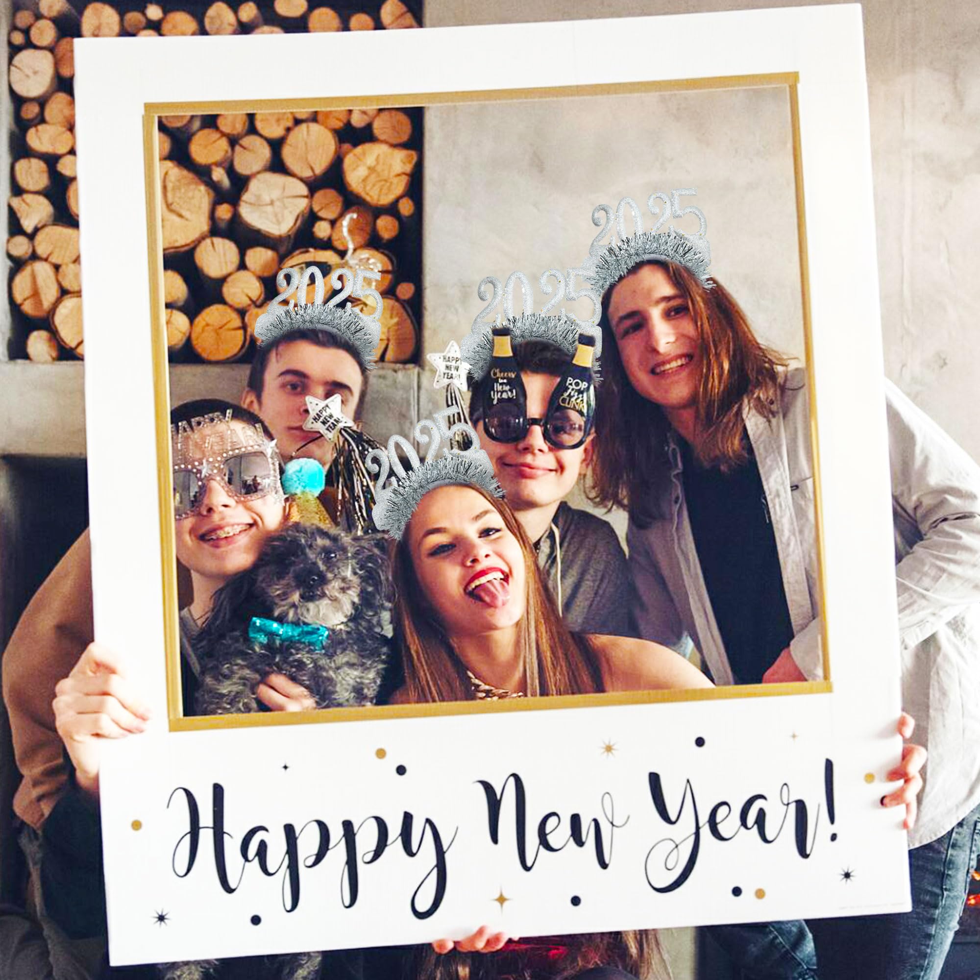 JeVenis 2025 Happy New Year Party Supplies 2025 Photo Booth Props Happy New Year Hat Happy New Year Headband New Year Eve Party Hat New Year Eve Party Supplies Photo Booth Prop