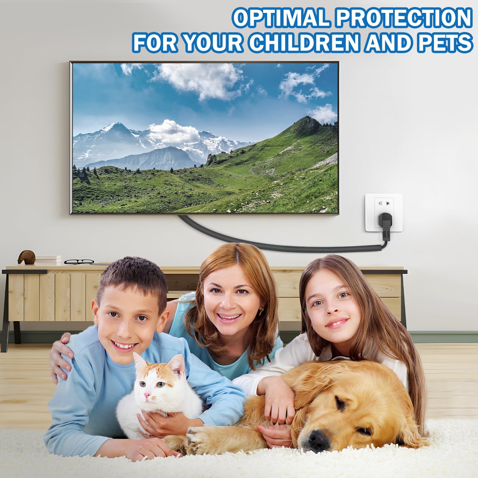 UOMTFAI Wall Cord Hider 196 Inch - Self-Adhesive Wire Cover Raceway for Walls, Flexible PVC Cable Concealer for Home and Office, W0.59 H0.39in - Black