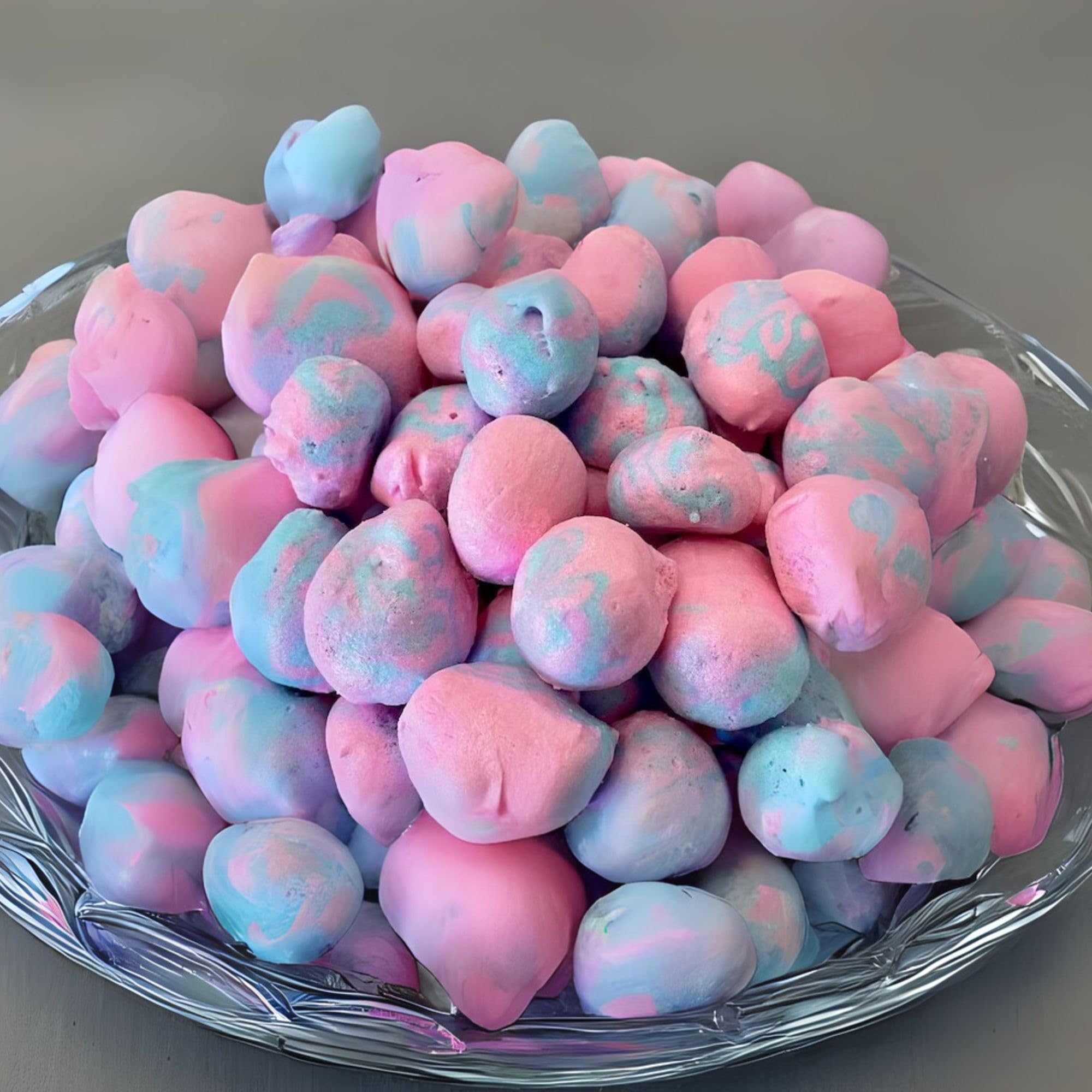 Farmers Market Cotton Candy Taffy - Blue And Pink, Freeze-Dried Freshness, Fluffy, Soft Texture - Whipped Cotton Candy Taffy, (2 oz)