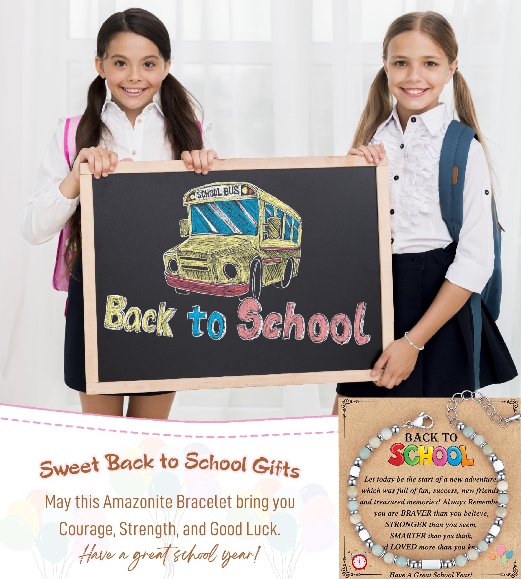 AryaHozel Back to School Bracelet, Back to School Gifts for Students College Middle High School Girls Back to School Supplies Stuff First Day of Kindergarten Bracelet 1st Day of School Bracelet