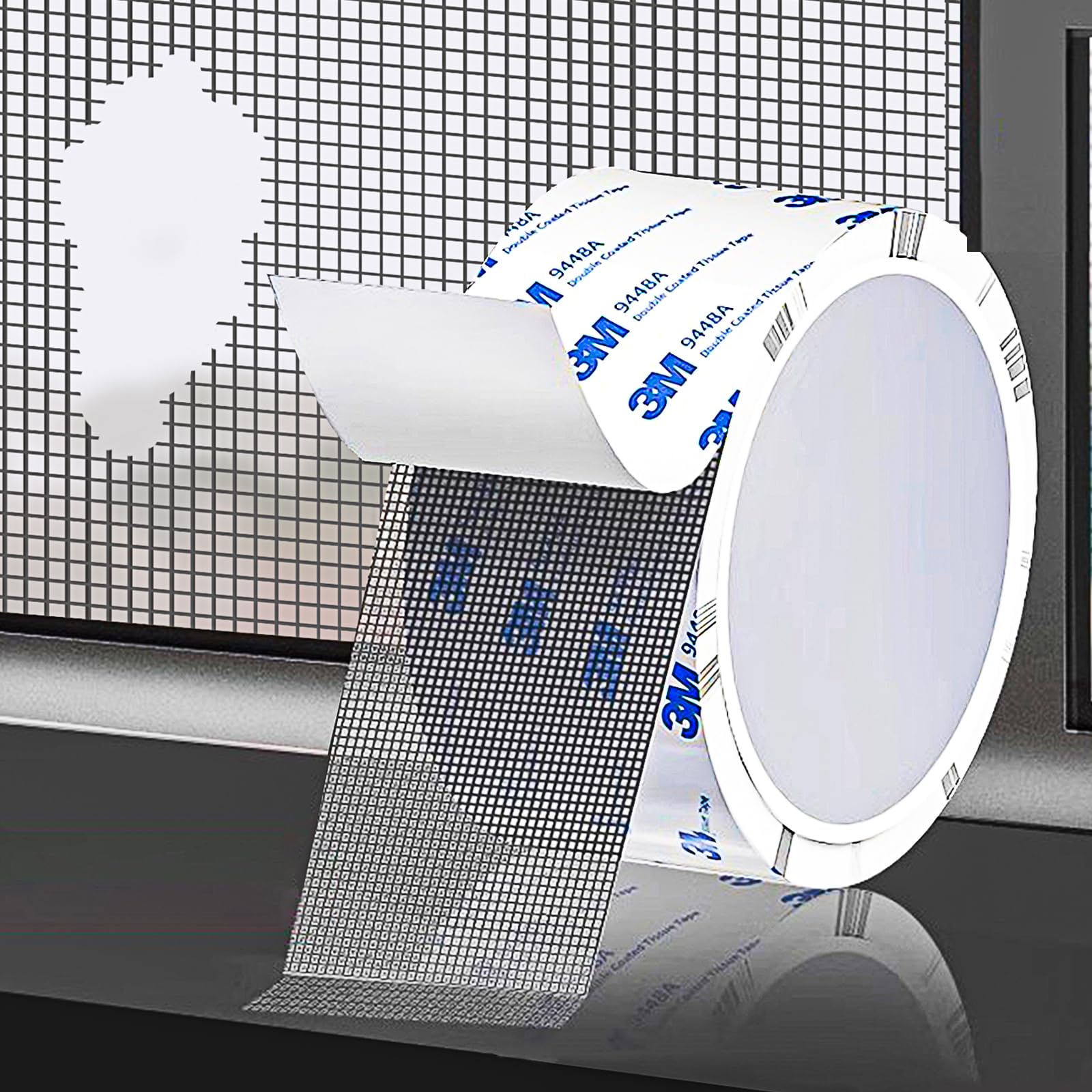 PHIXBEAR Super Strong Adhesion Screen Repair Tape Replacement Kit, Made of 3M, Screen Tape Mesh Repair for Window Screen and Screen Door Tears Holes, Grey 1.97In X 6.57Ft