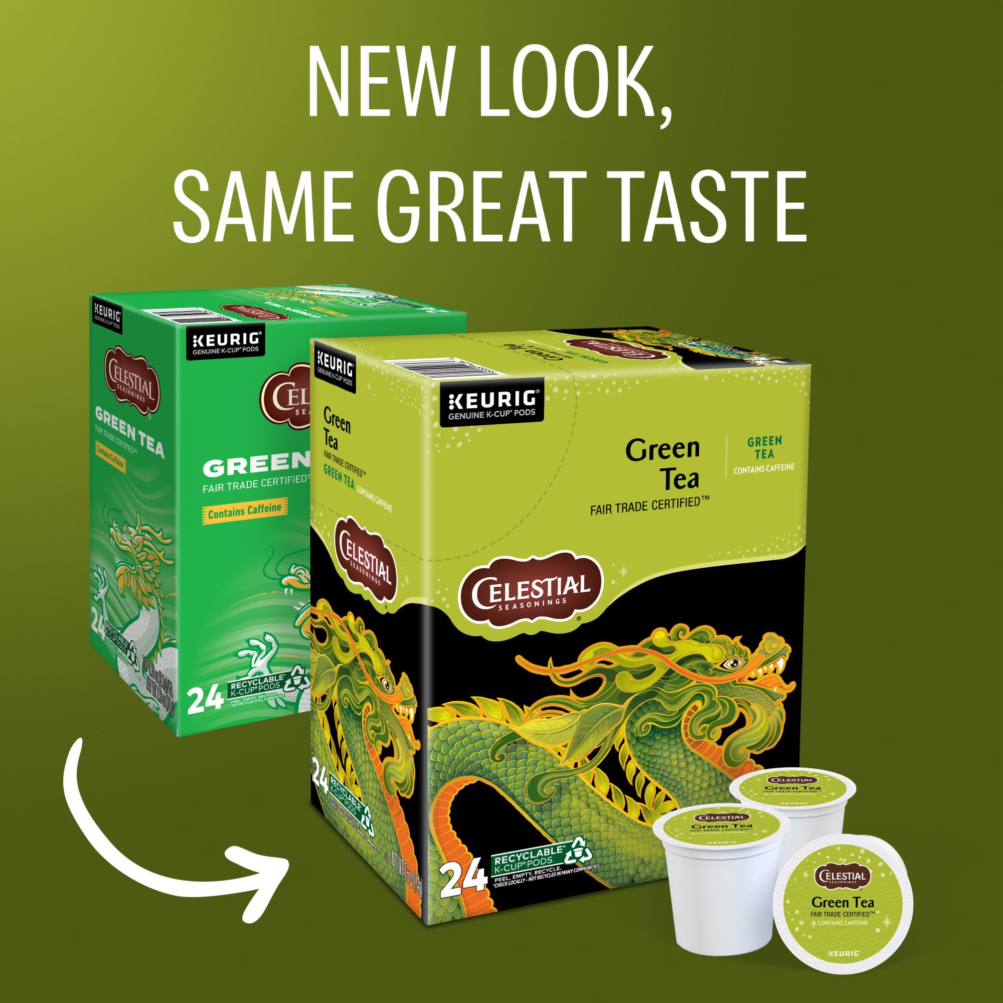 Celestial Seasonings Green Tea, Single-Serve Keurig K-Cup Pods, 96 Count