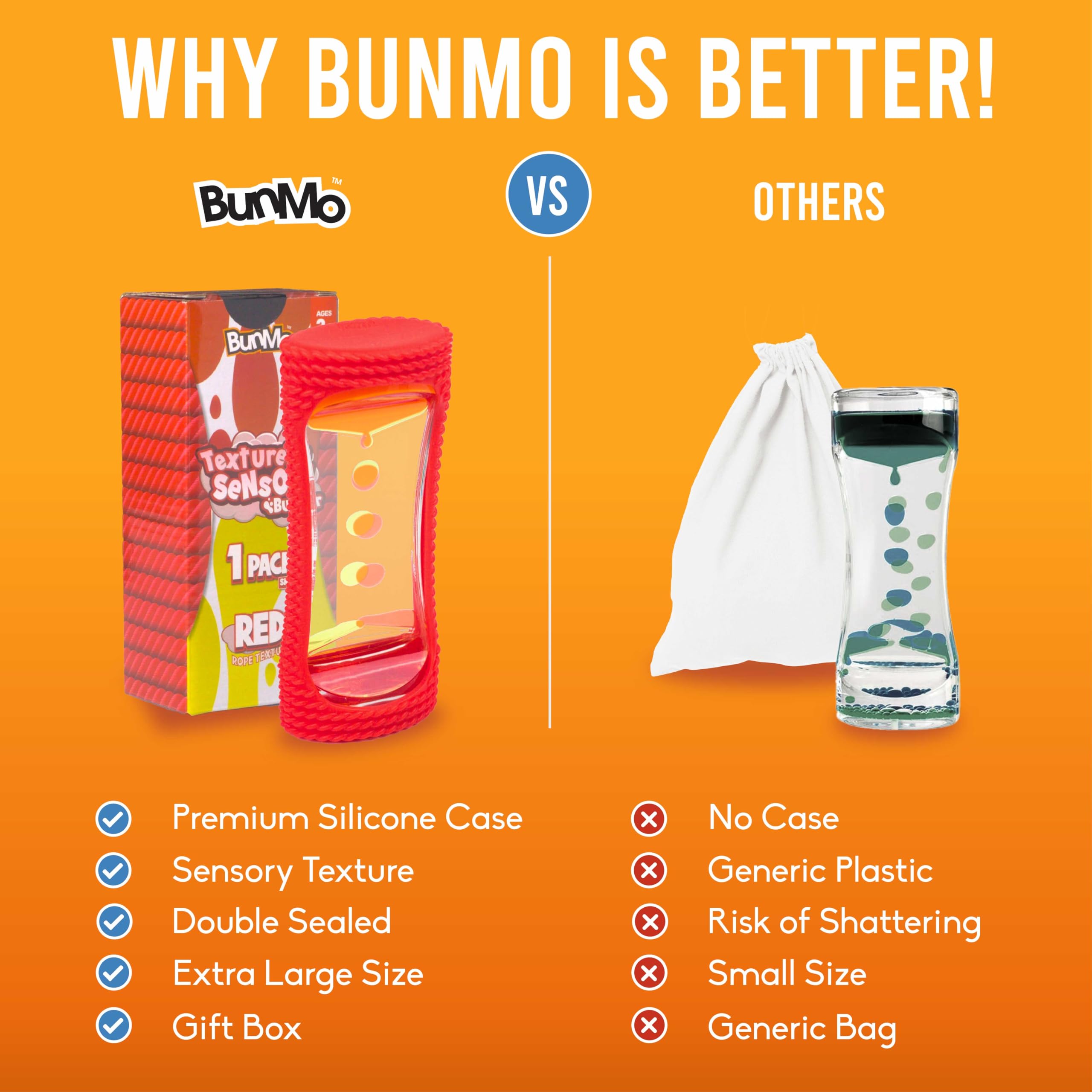 BUNMO Liquid Motion Bubbler Sensory Toys - Sensory Stocking Stuffers for Kids - Green and Liquid Motion Bubbler Sensory Toys - Sensory Stocking Stuffers for Kids - Red